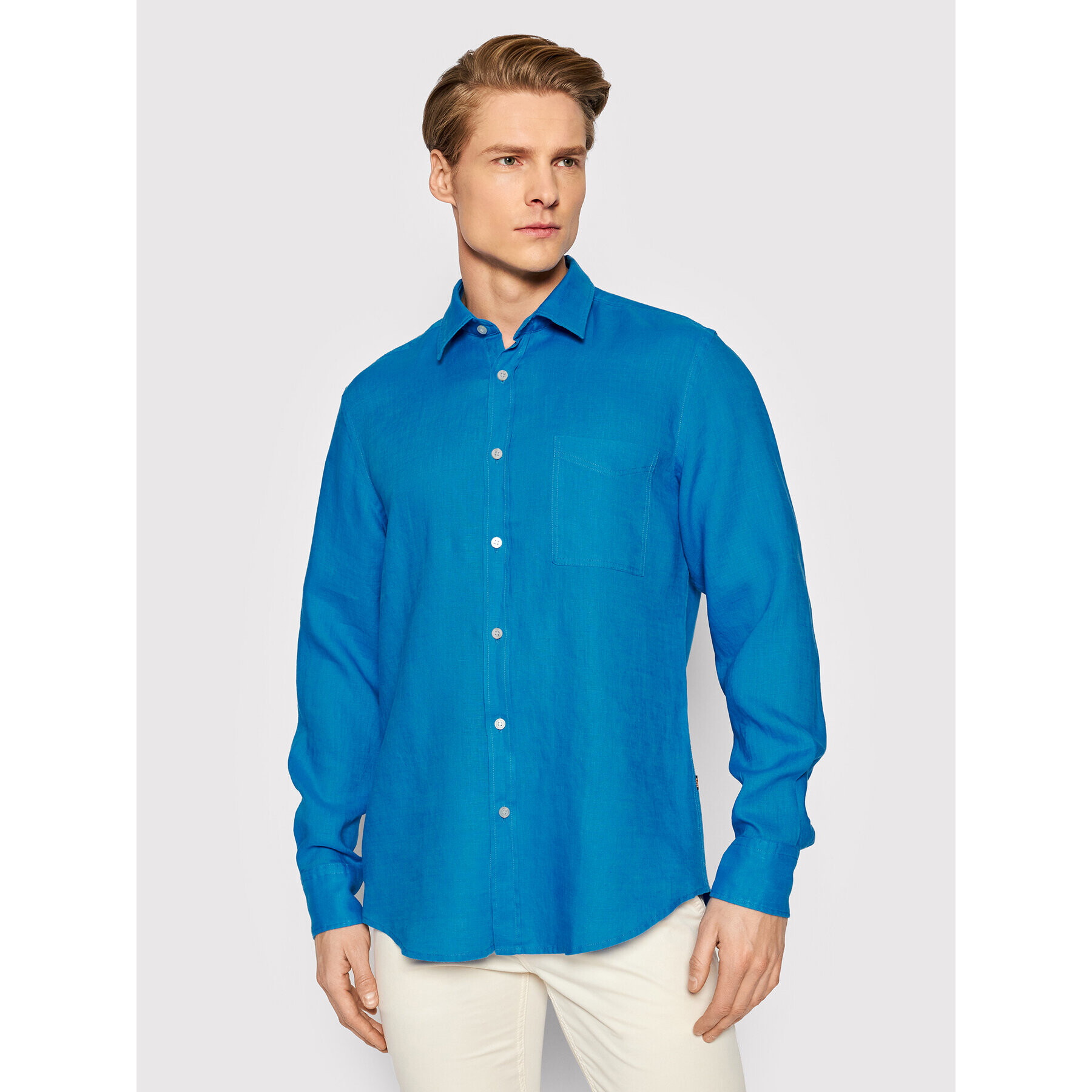 Boss Риза Relegant_5 50467317 Син Regular Fit - Pepit.bg