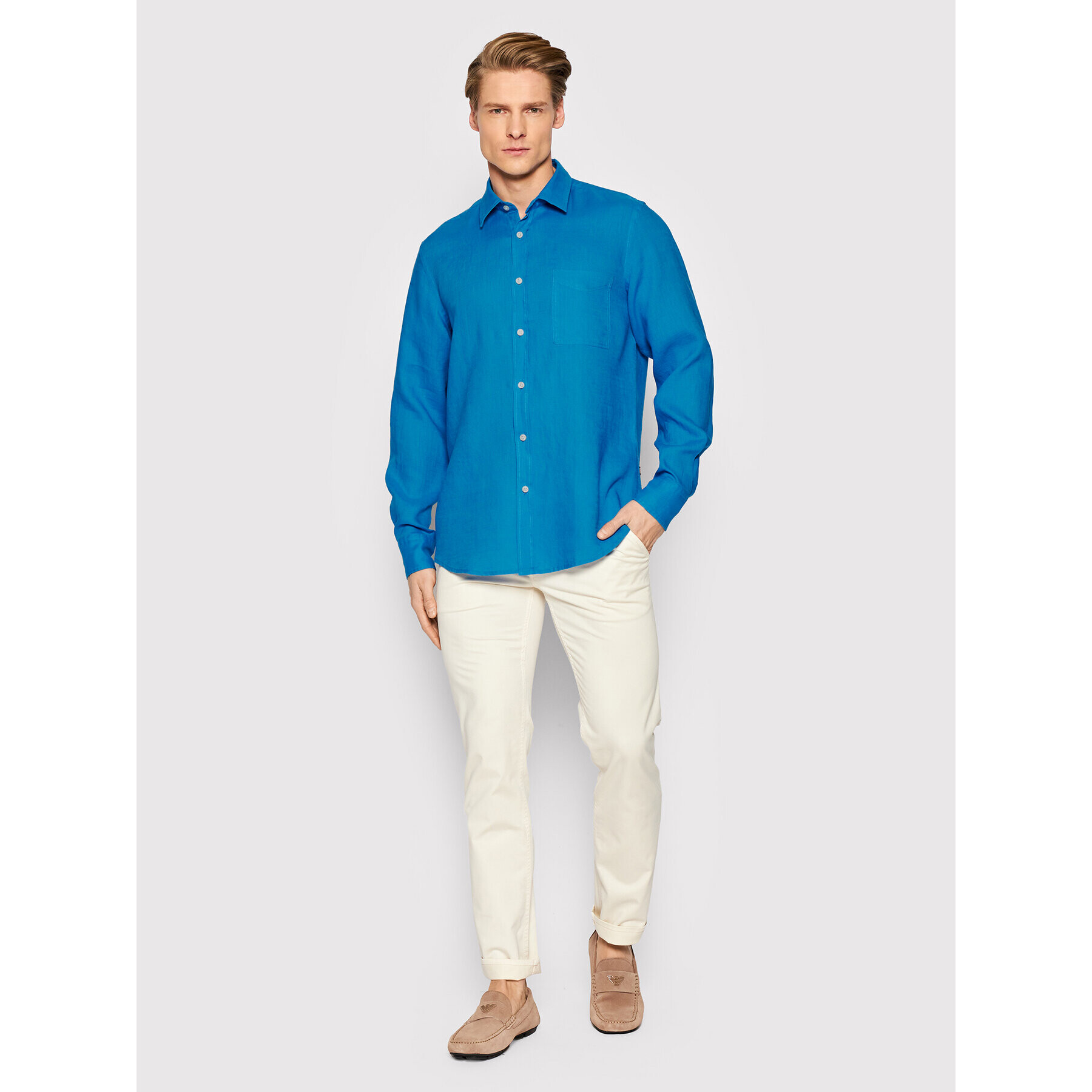 Boss Риза Relegant_5 50467317 Син Regular Fit - Pepit.bg
