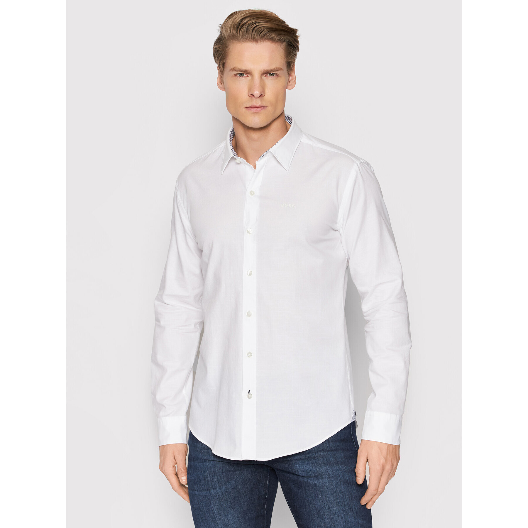 Boss Риза Robbie_53B 50463301 Бял Sharp Fit - Pepit.bg