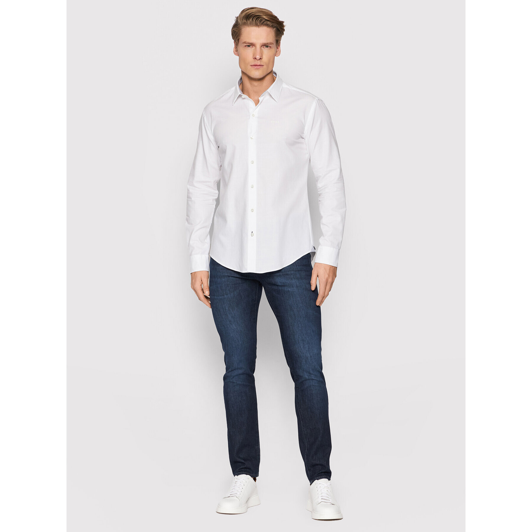 Boss Риза Robbie_53B 50463301 Бял Sharp Fit - Pepit.bg