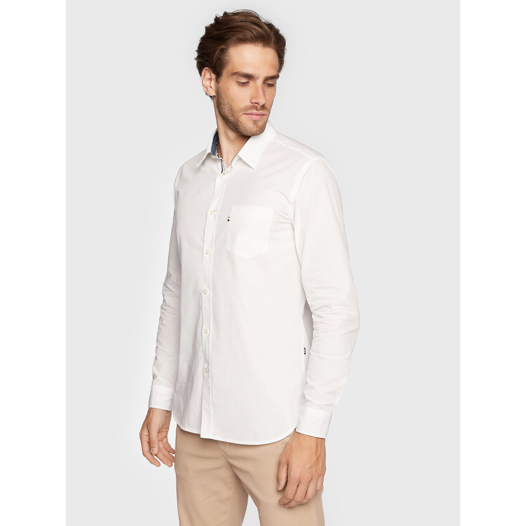 Boss Риза Roger_2P 50477827 Бял Slim Fit - Pepit.bg