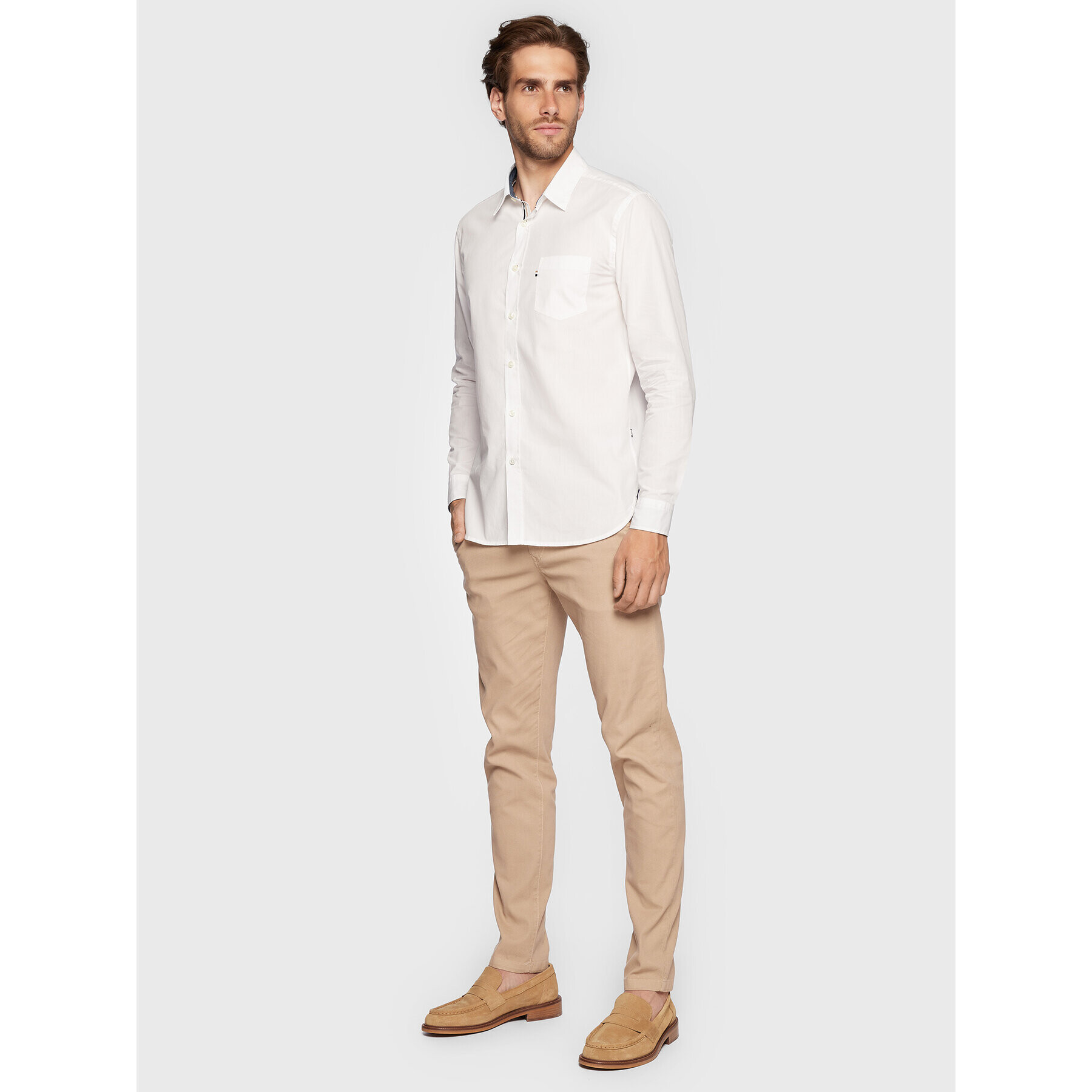 Boss Риза Roger_2P 50477827 Бял Slim Fit - Pepit.bg