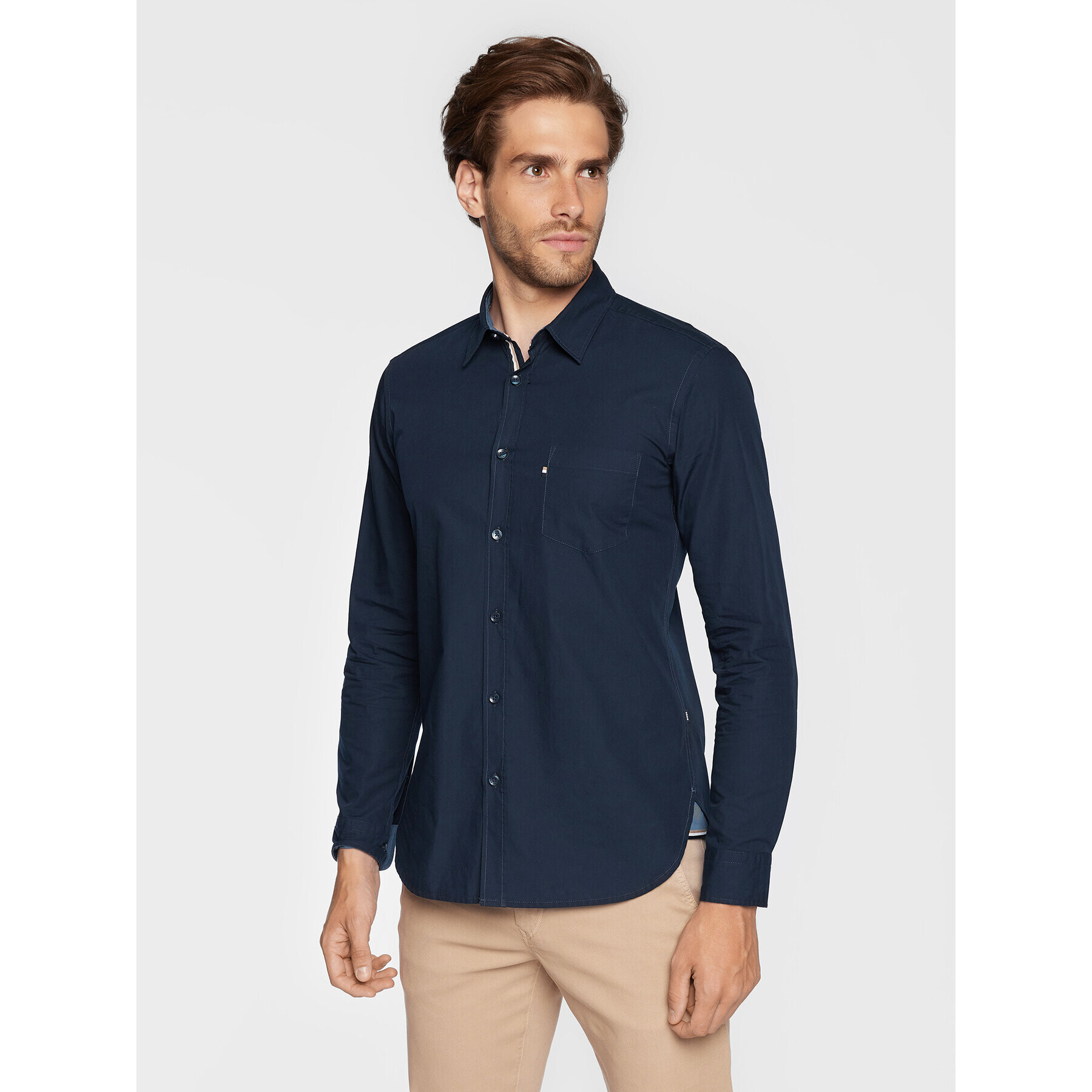 Boss Риза Roger_2P 50477827 Тъмносин Slim Fit - Pepit.bg
