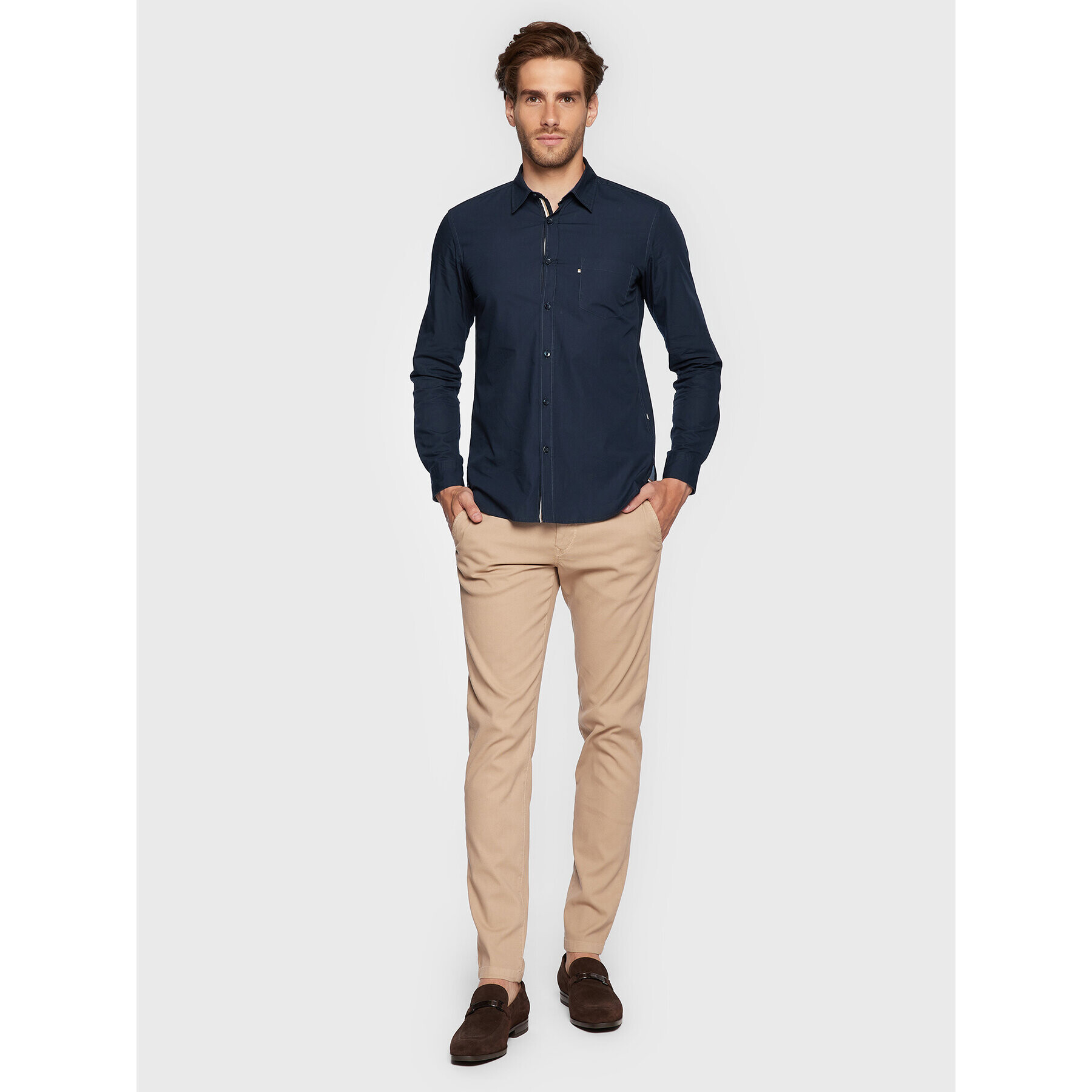 Boss Риза Roger_2P 50477827 Тъмносин Slim Fit - Pepit.bg