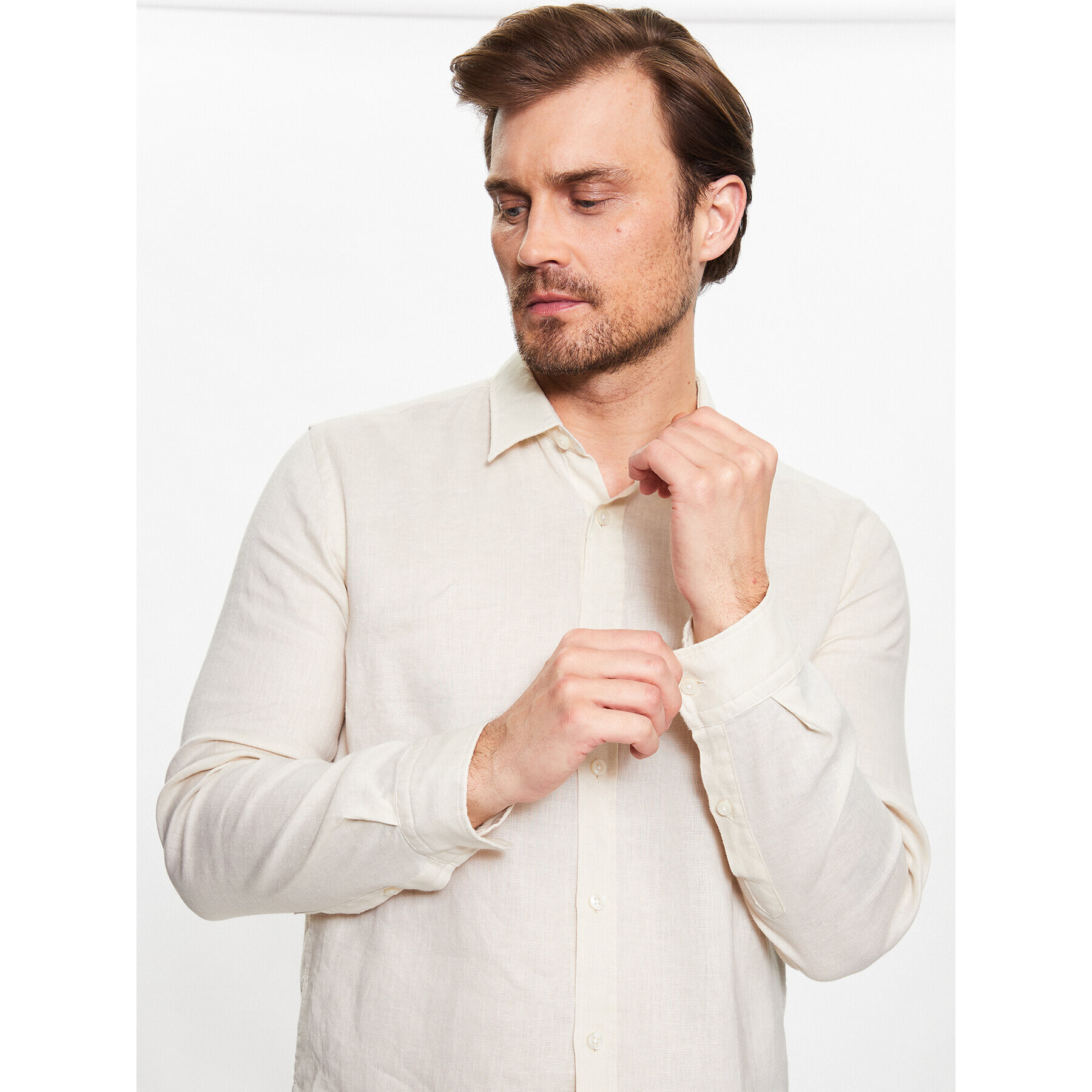 Boss Риза Roger 50490352 Бял Slim Fit - Pepit.bg