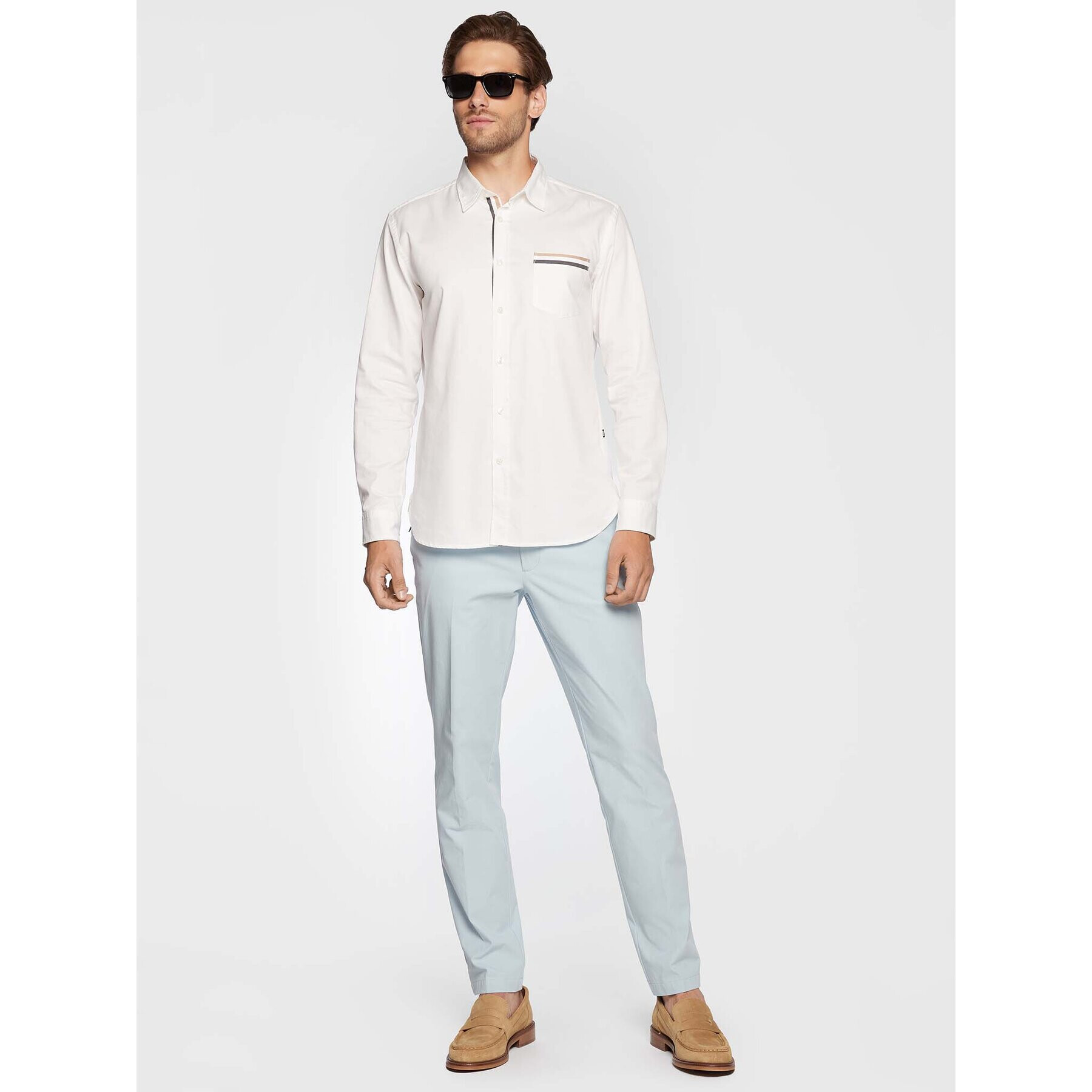 Boss Риза Roger_P 50477886 Бял Slim Fit - Pepit.bg