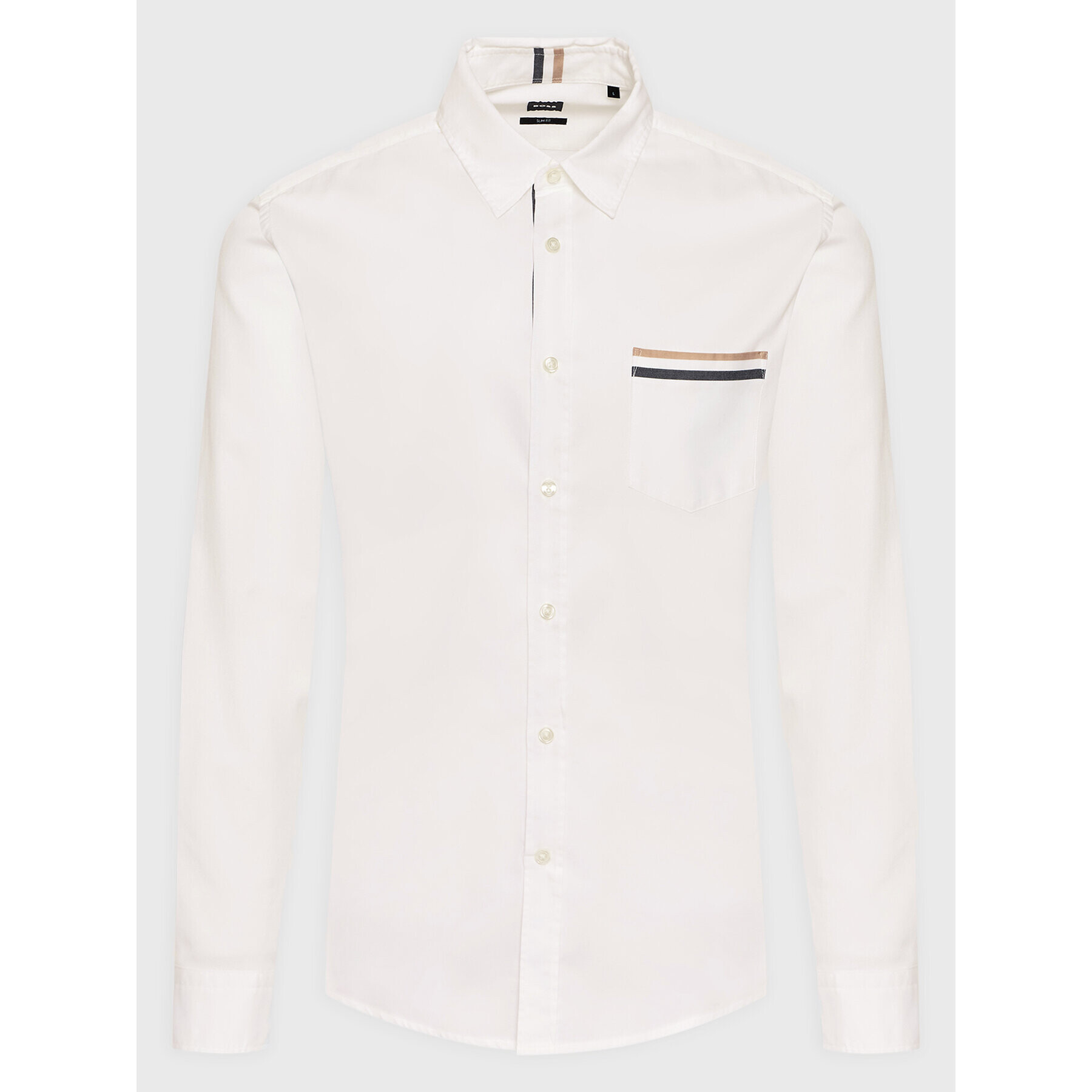 Boss Риза Roger_P 50477886 Бял Slim Fit - Pepit.bg