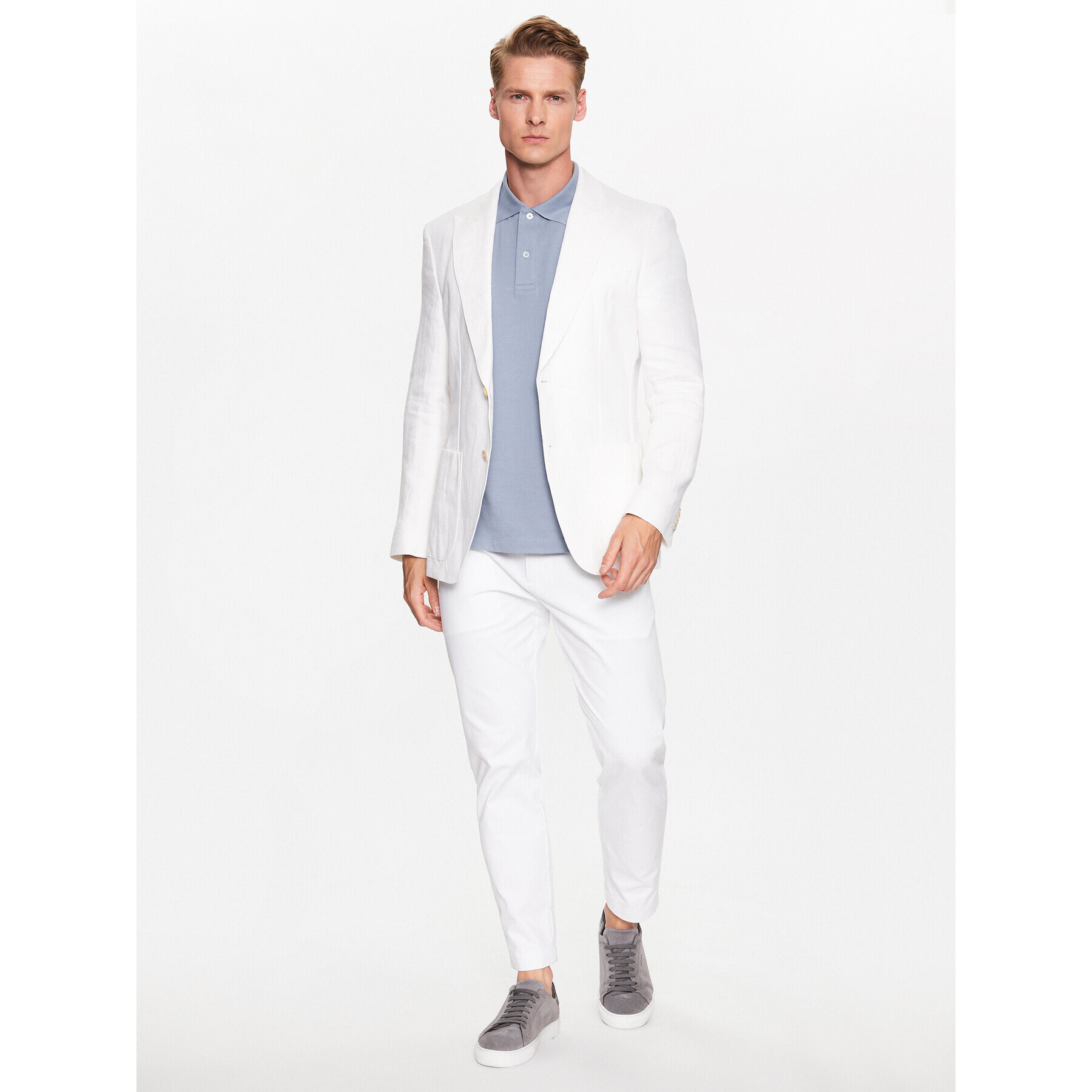 Boss Сако H-Hutson-Peak-232 50489376 Бял Slim Fit - Pepit.bg