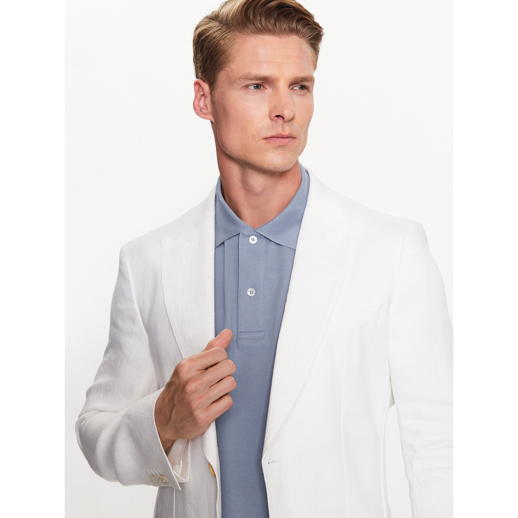 Boss Сако H-Hutson-Peak-232 50489376 Бял Slim Fit - Pepit.bg