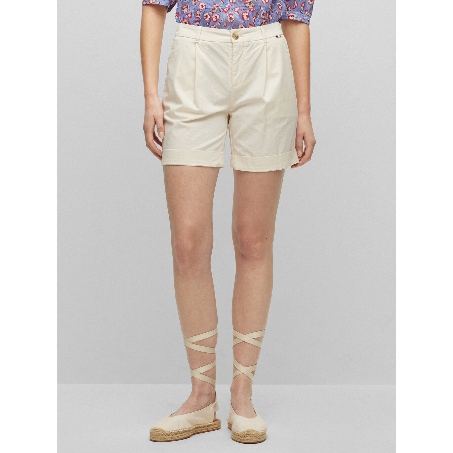 Boss Шорти от плат 50447263 Екрю Relaxed Fit - Pepit.bg