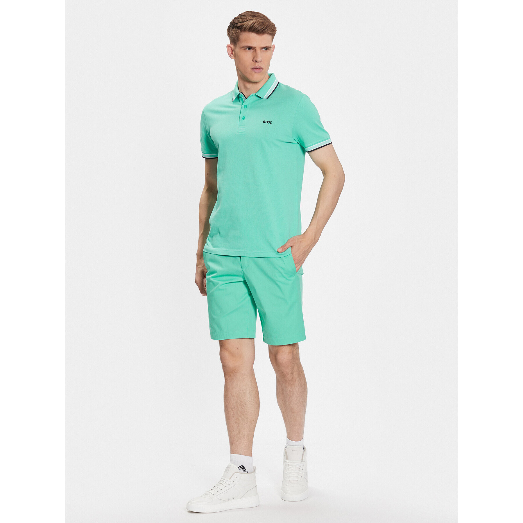 Boss Шорти от плат 50487534 Зелен Slim Fit - Pepit.bg