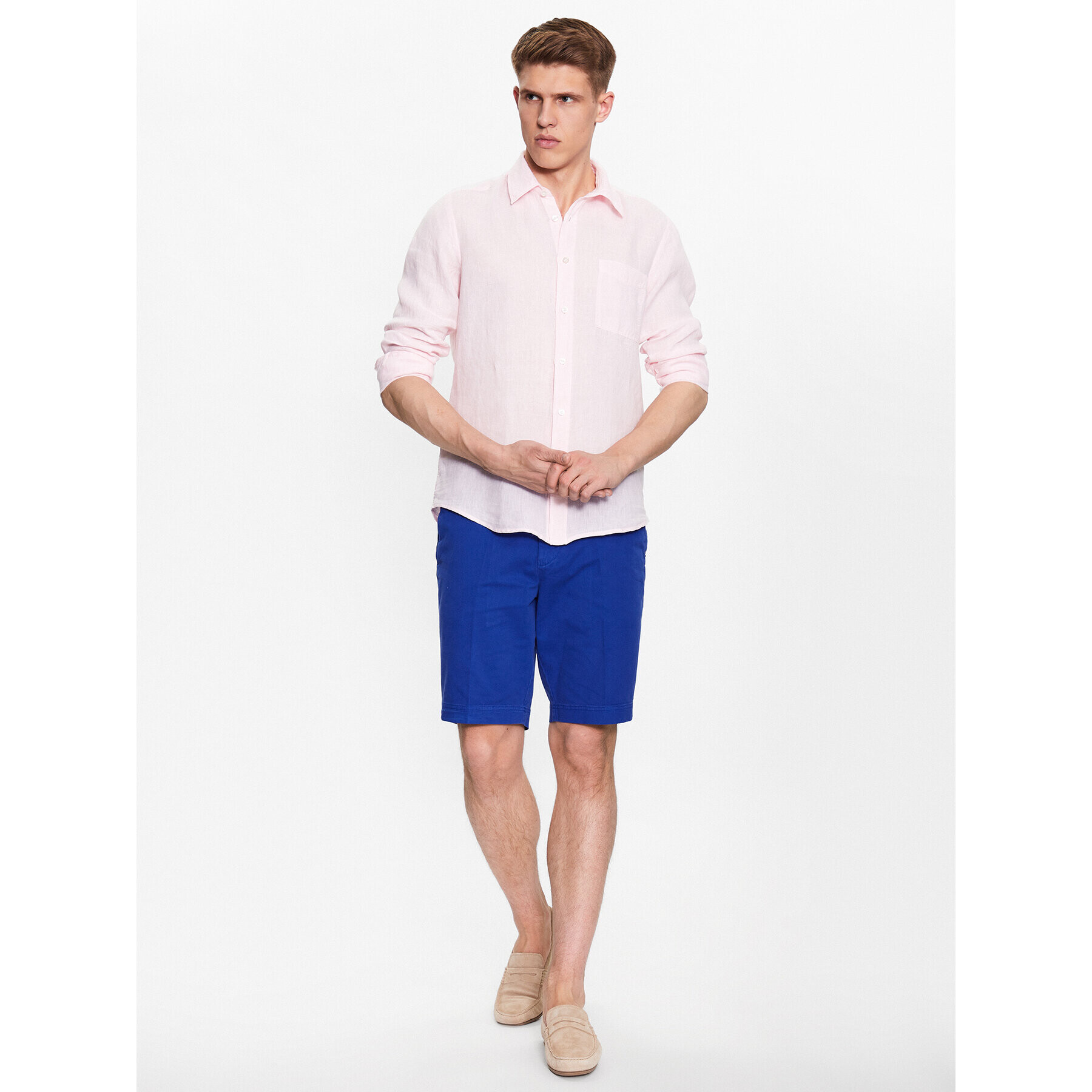 Boss Шорти от плат 50487993 Син Slim Fit - Pepit.bg