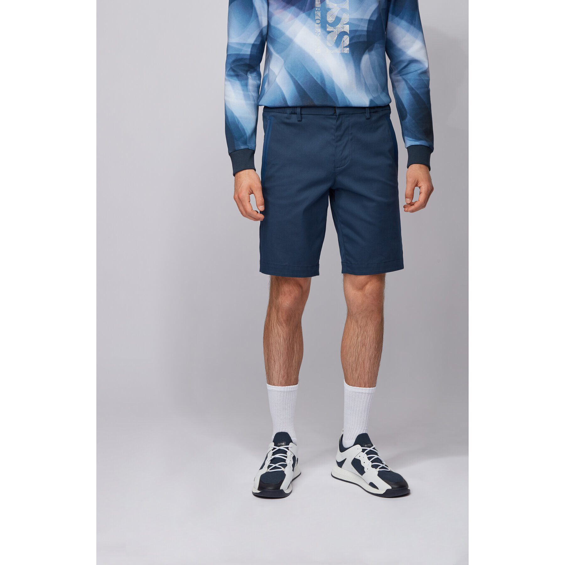 Boss Шорти от плат Liem4-10 50423114 Тъмносин Regular Fit - Pepit.bg