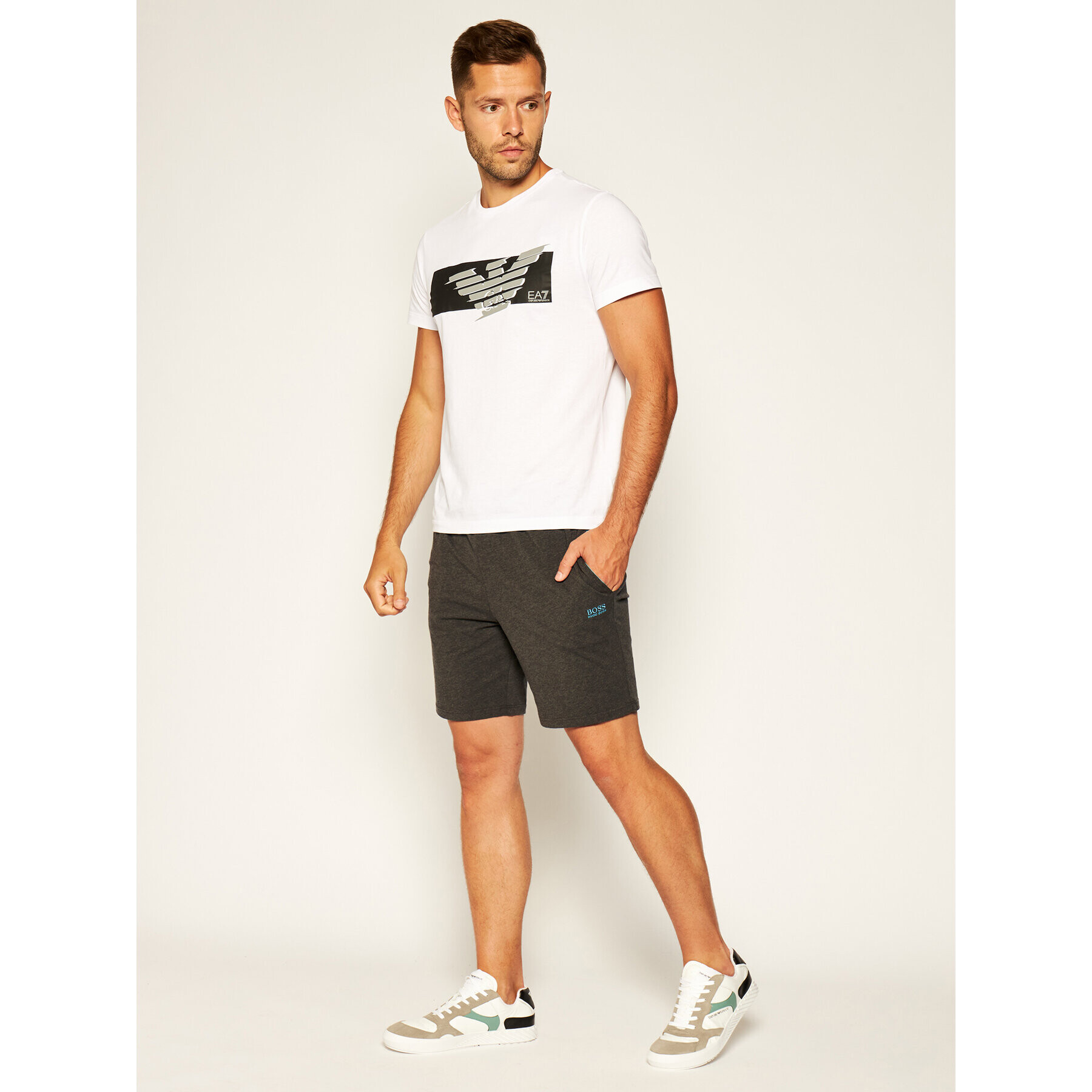 Boss Шорти от плат Mix&Match 50383960 Сив Regular Fit - Pepit.bg