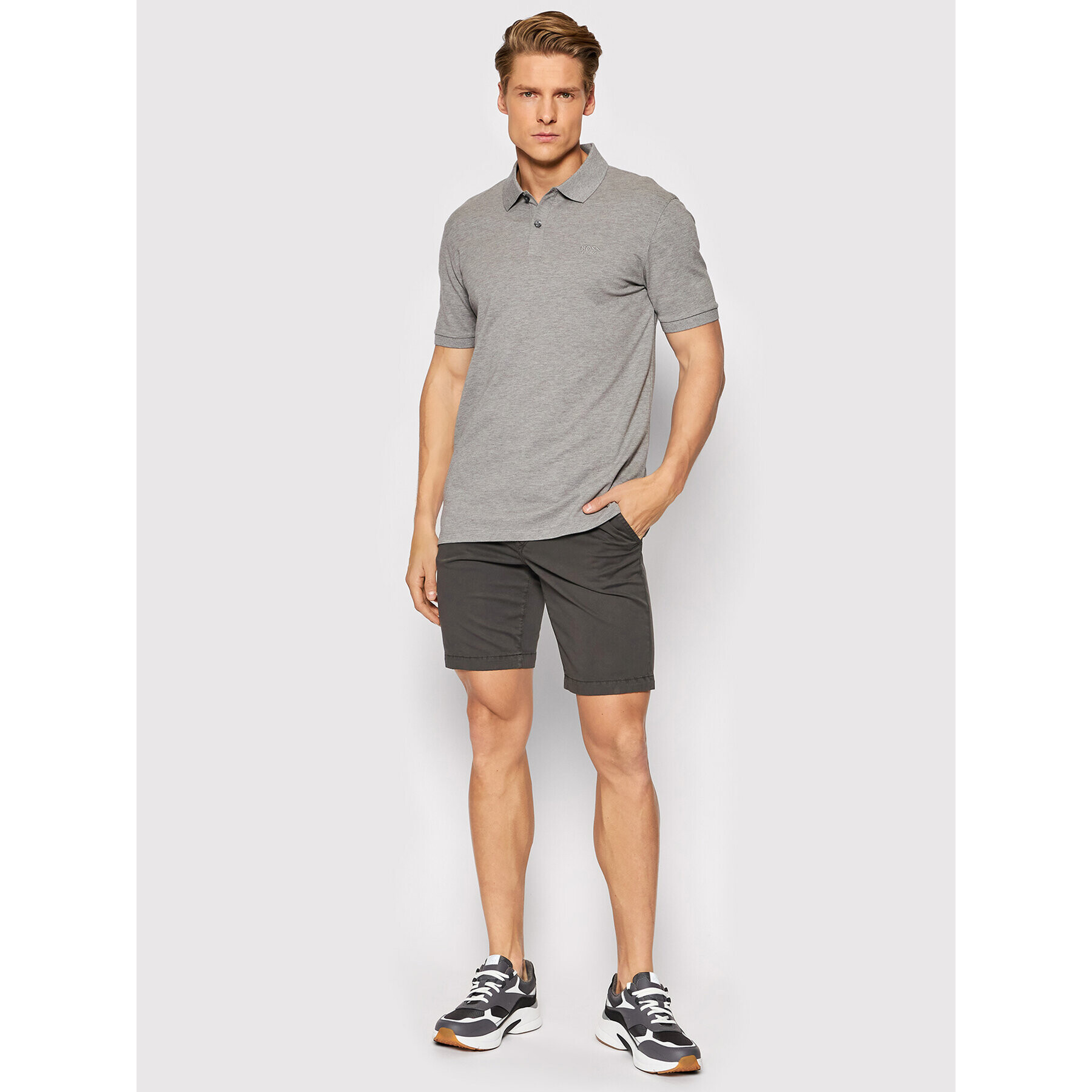 Boss Шорти от плат Schino 50447772 Сив Slim Fit - Pepit.bg