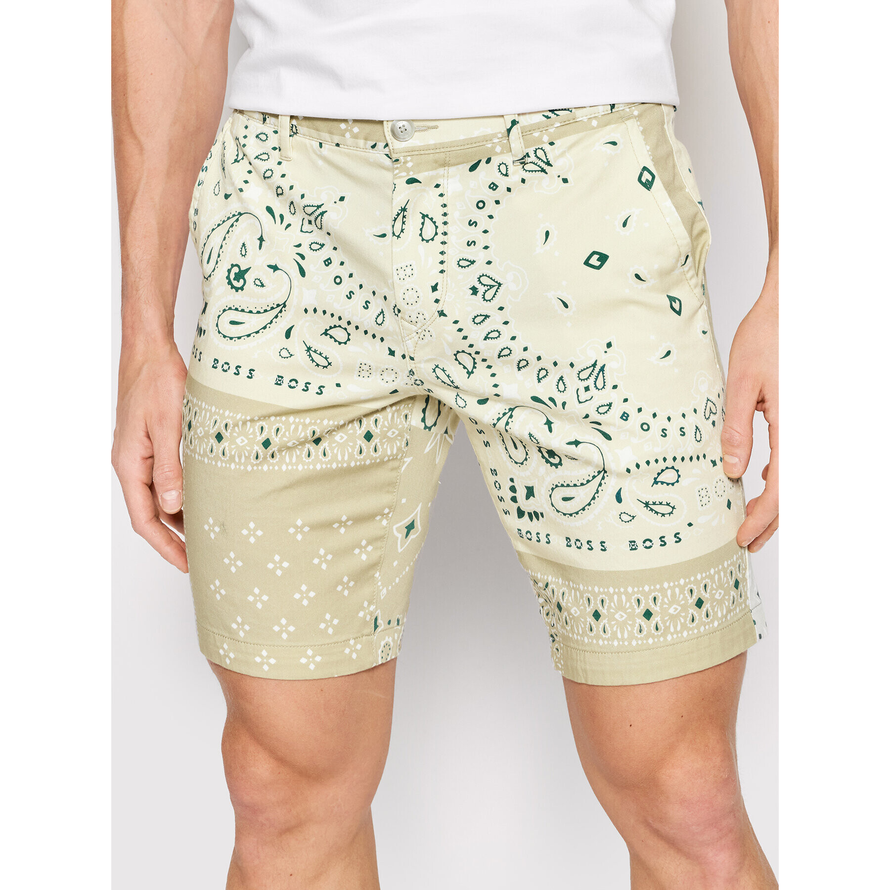 Boss Шорти от плат Schino 50467079 Бежов Slim Fit - Pepit.bg