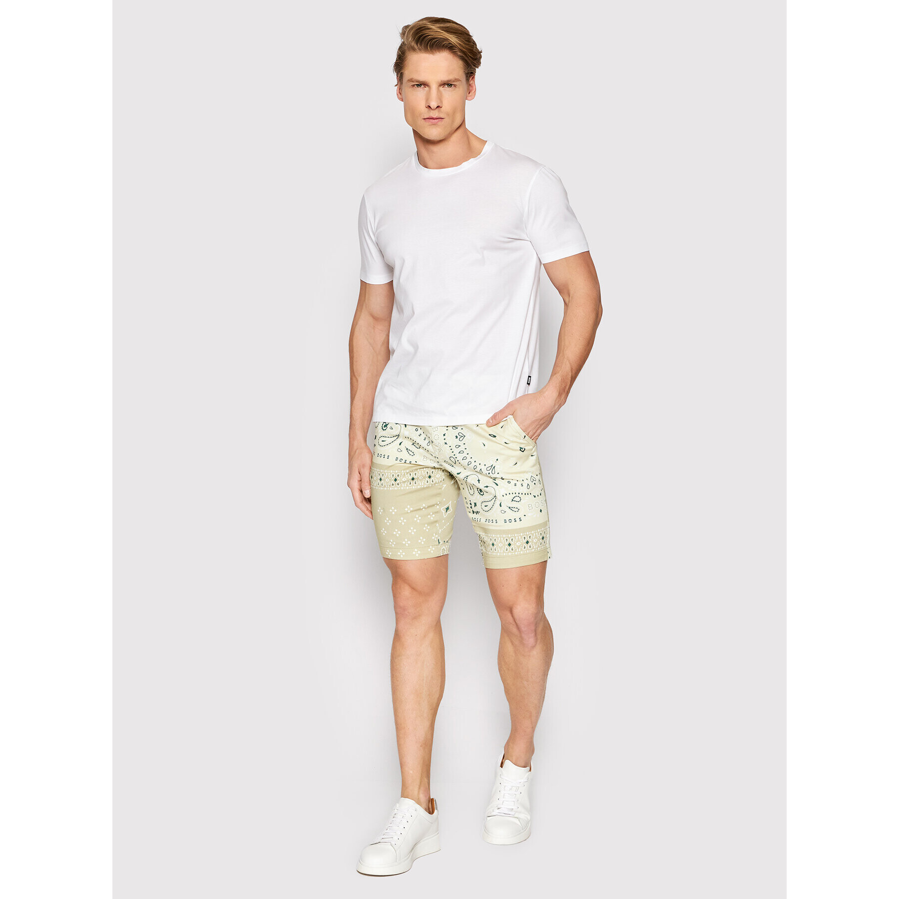 Boss Шорти от плат Schino 50467079 Бежов Slim Fit - Pepit.bg