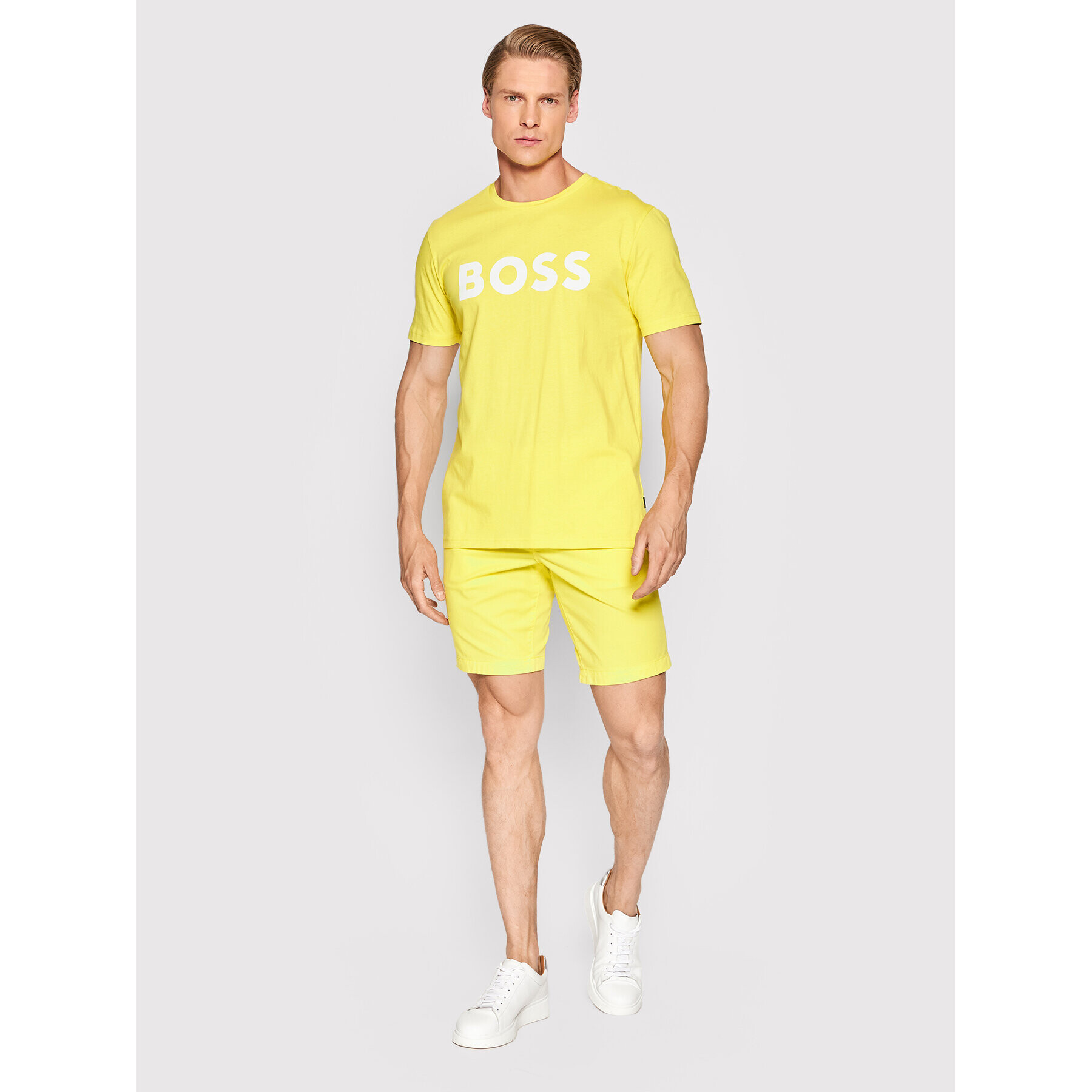 Boss Шорти от плат Schino 50467083 Жълт Slim Fit - Pepit.bg