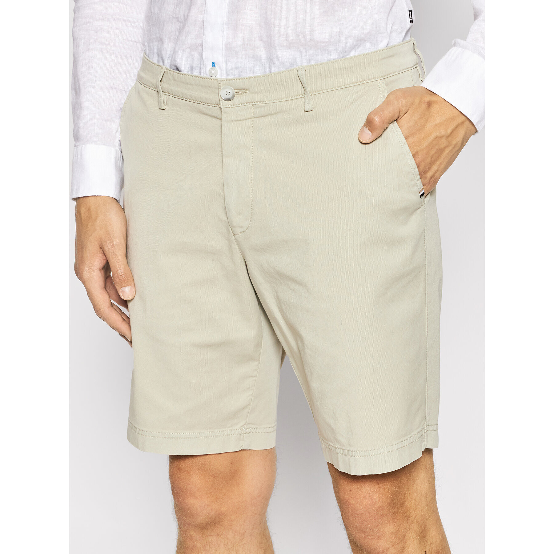 Boss Шорти от плат Slice 50406679 Зелен Slim Fit - Pepit.bg