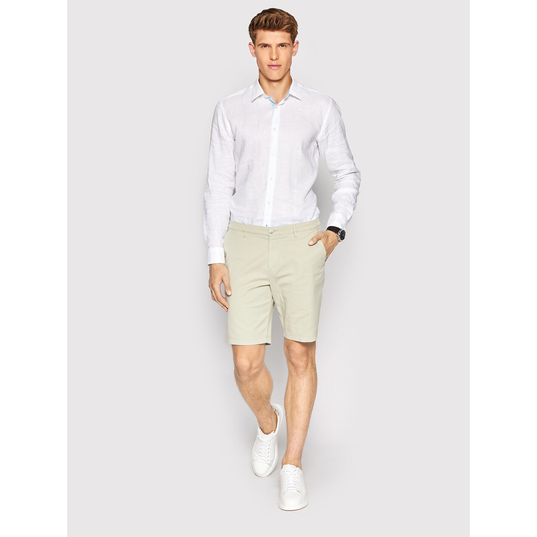Boss Шорти от плат Slice 50406679 Зелен Slim Fit - Pepit.bg