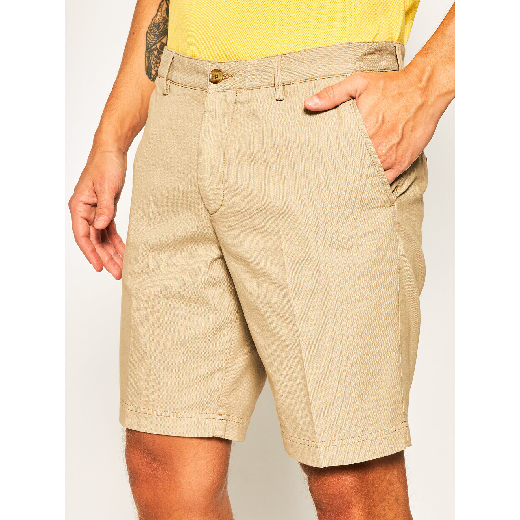 Boss Шорти от плат Slice 50425514 Бежов Regular Fit - Pepit.bg