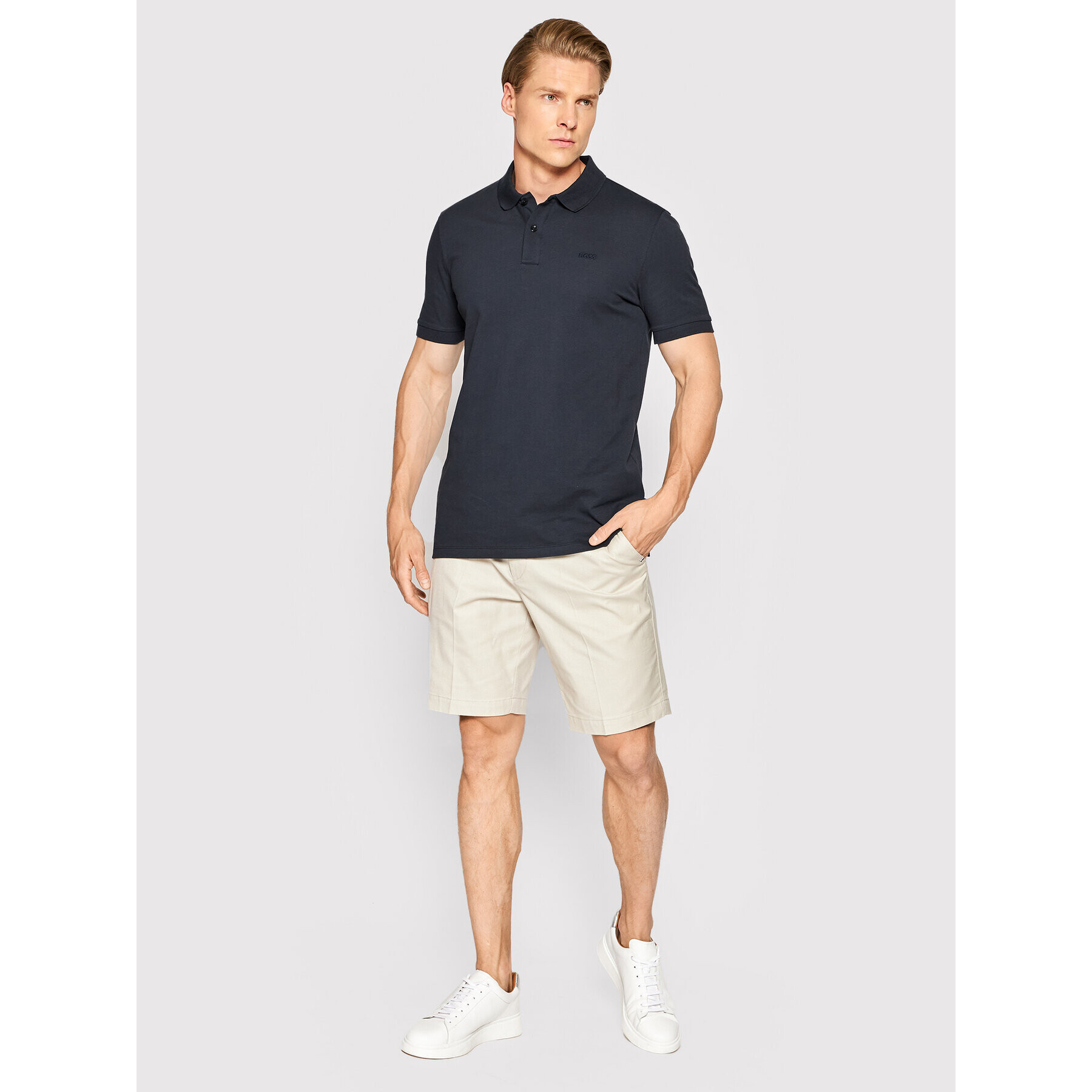 Boss Шорти от плат Slice 50468253 Бежов Slim Fit - Pepit.bg