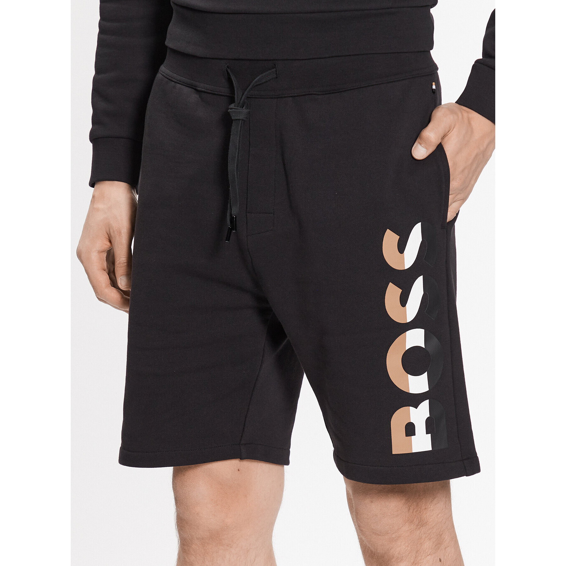 Boss Спортни шорти Iconic 50492354 Черен Regular Fit - Pepit.bg