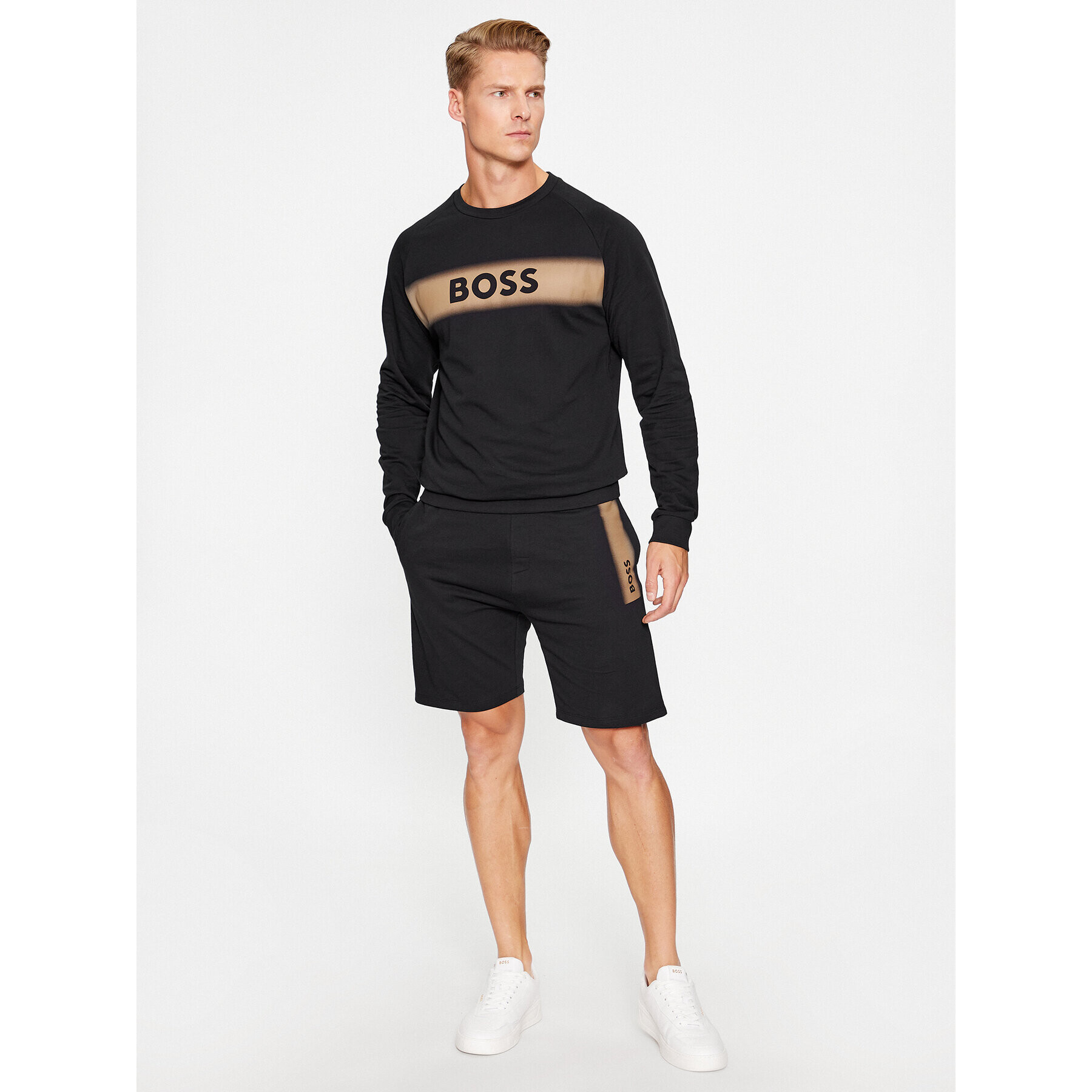 Boss Спортни шорти Authentic 50503069 Черен Regular Fit - Pepit.bg