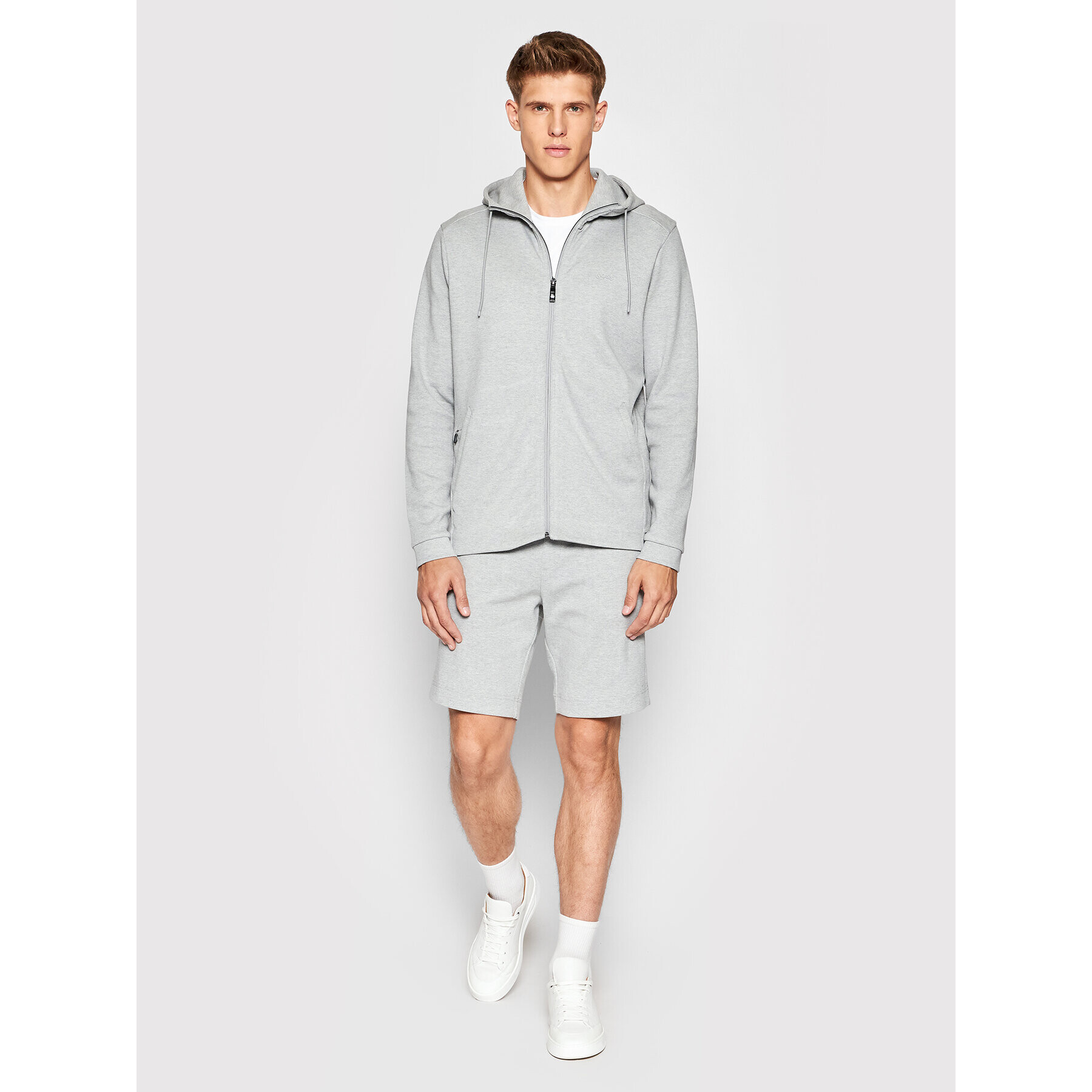 Boss Спортни шорти Headlo Curved 50471850 Сив Regular Fit - Pepit.bg