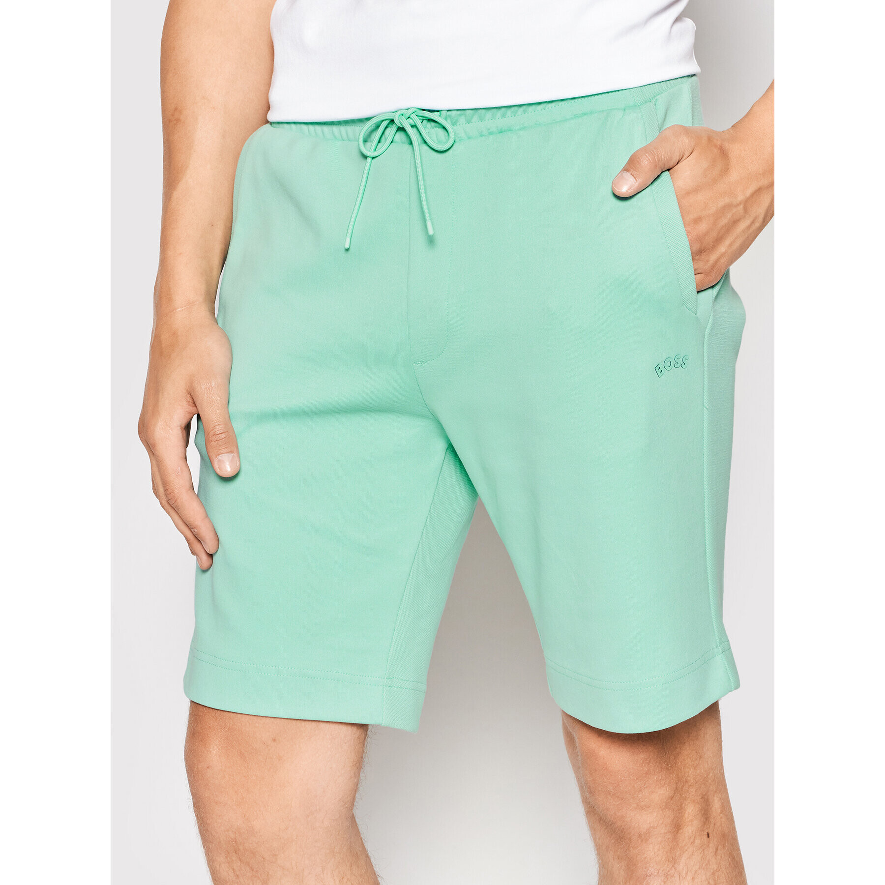 Boss Спортни шорти Headlo Curved 50471850 Зелен Regular Fit - Pepit.bg
