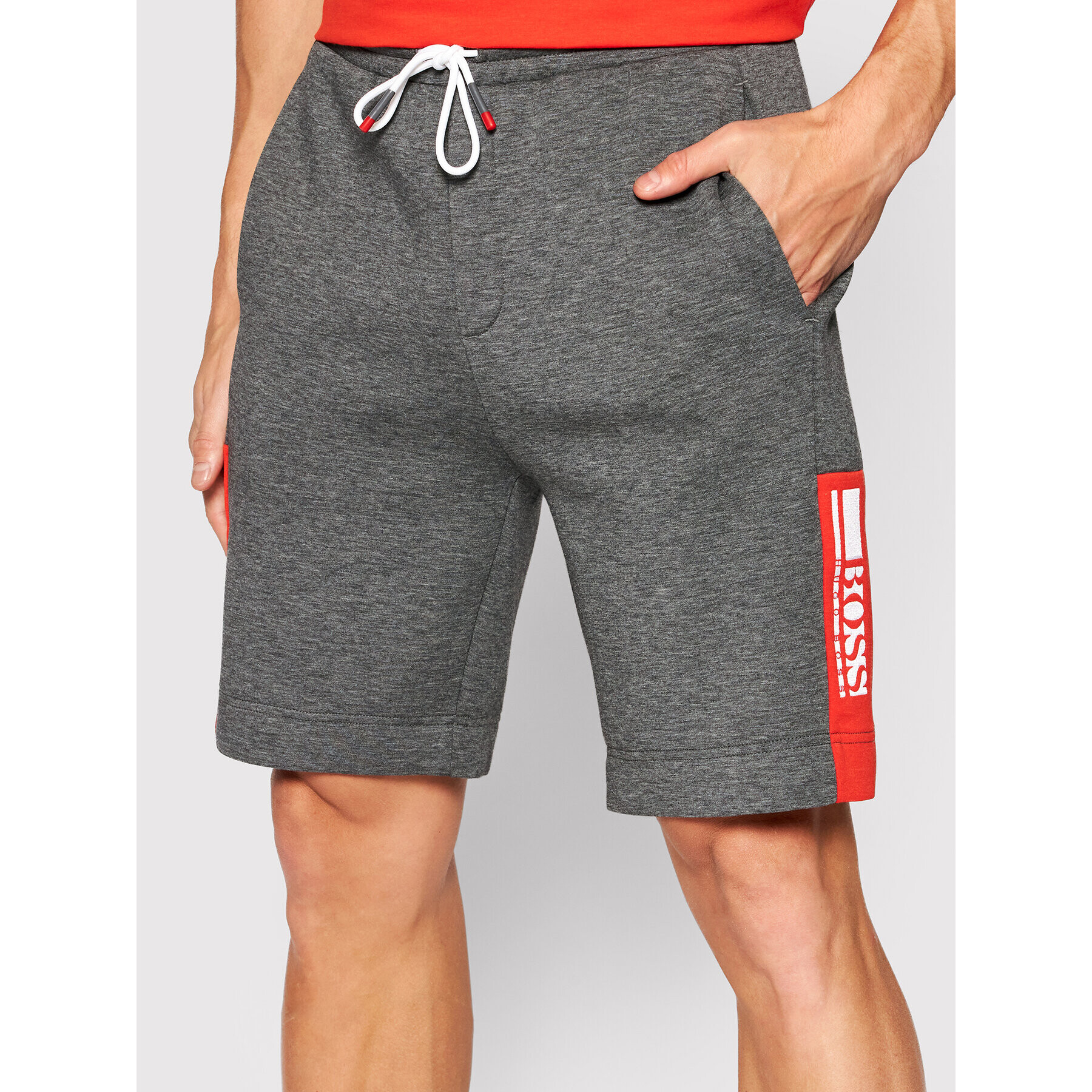Boss Спортни шорти Headlo1 50447035 Сив Regular Fit - Pepit.bg