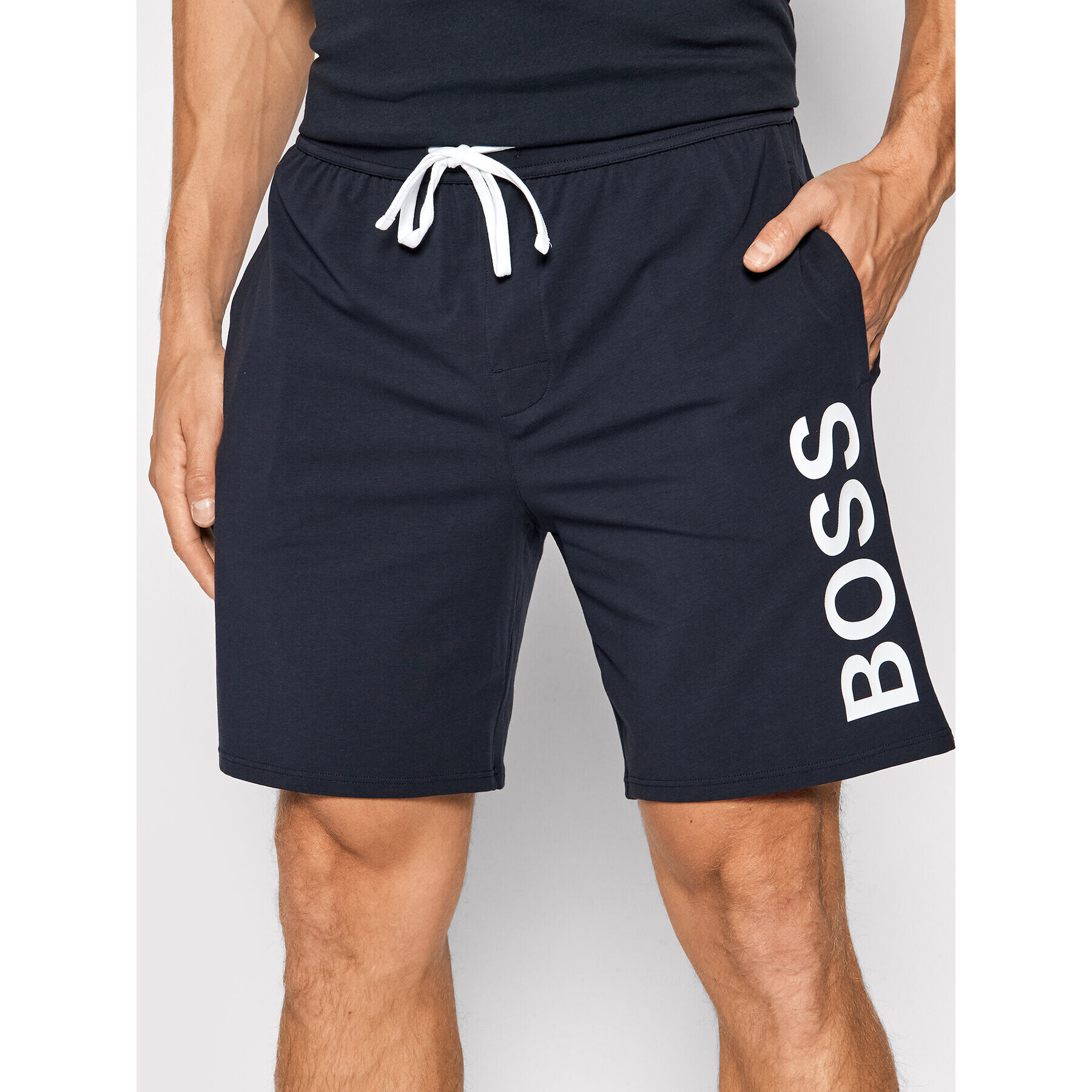 Boss Спортни шорти Identity 50452689 Тъмносин Regular Fit - Pepit.bg