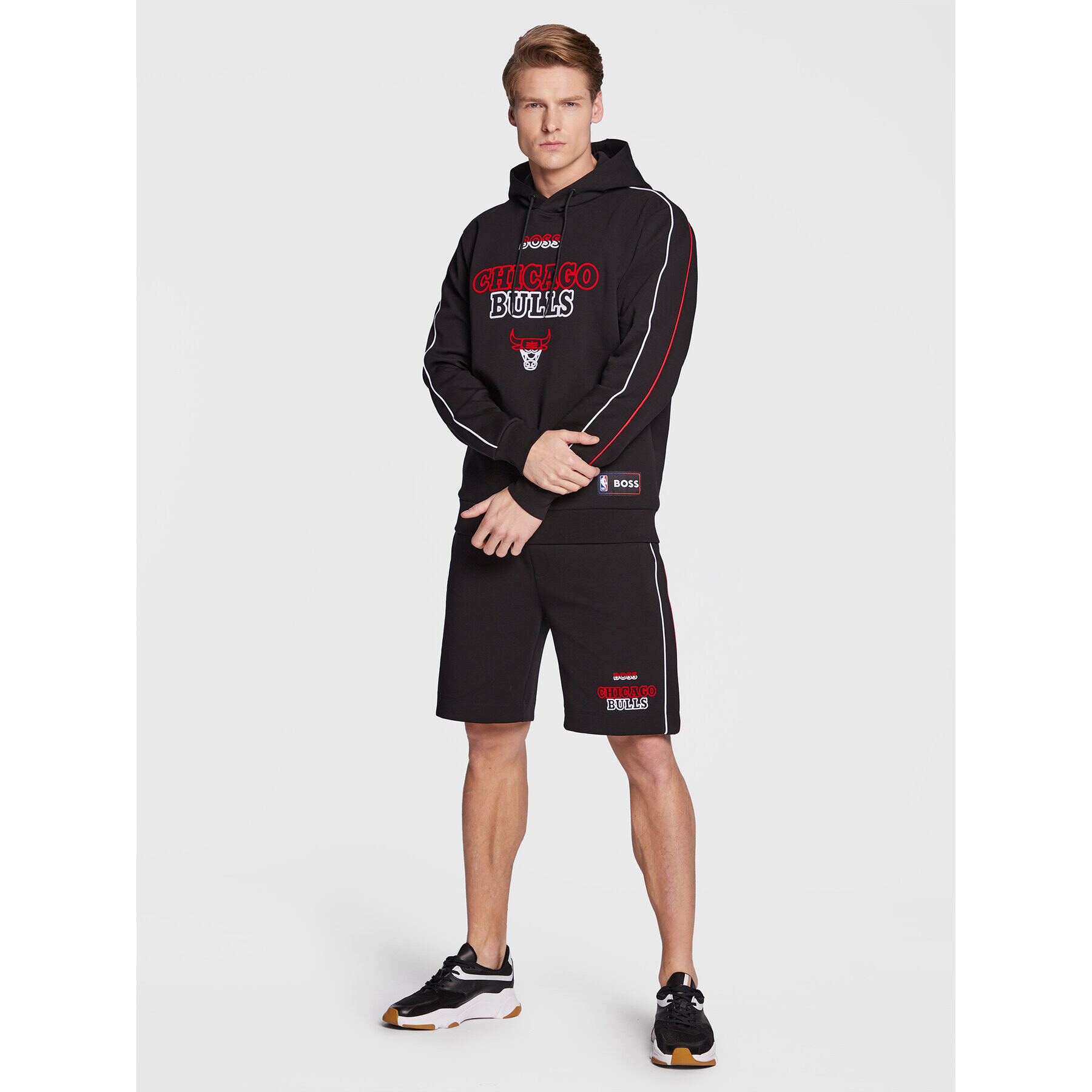 Boss Спортни шорти NBA Slam_2 50477426 Черен Regular Fit - Pepit.bg