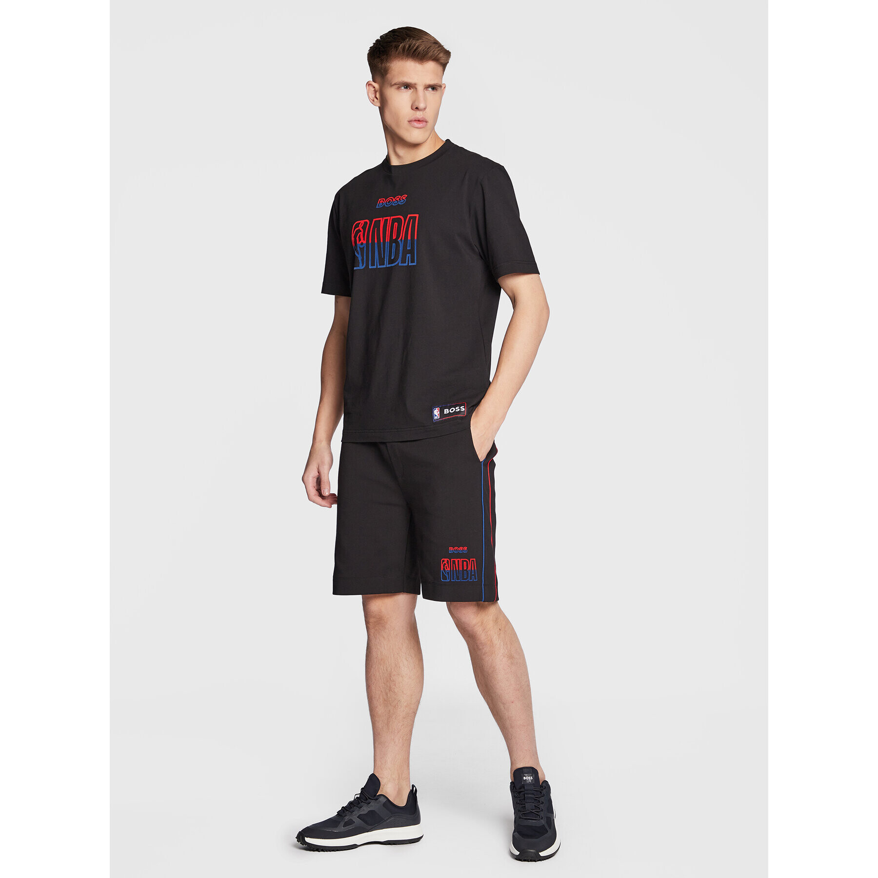 Boss Спортни шорти NBA Slam_2 50477426 Черен Regular Fit - Pepit.bg