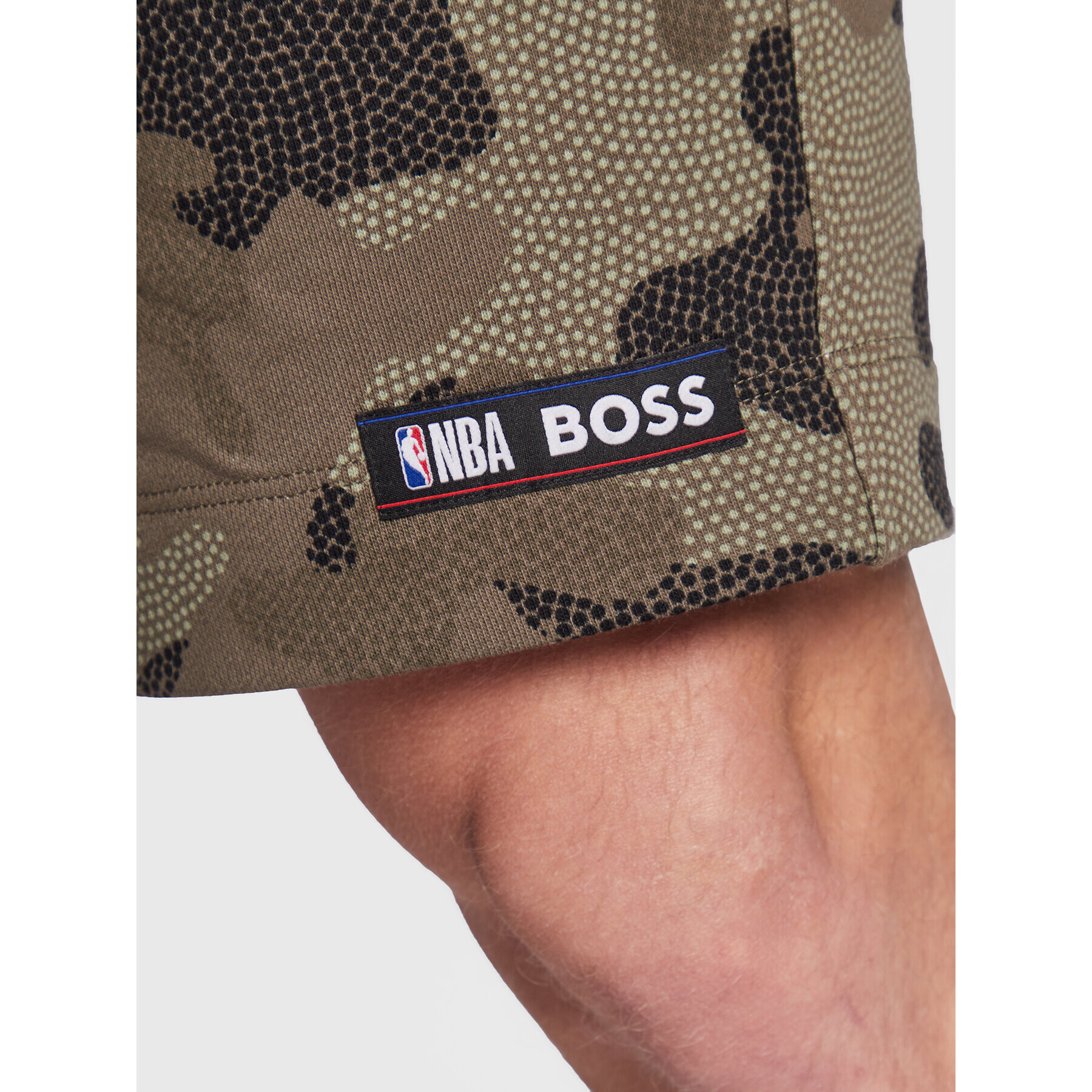 Boss Спортни шорти NBA Slam_Camo 50477471 Зелен Regular Fit - Pepit.bg