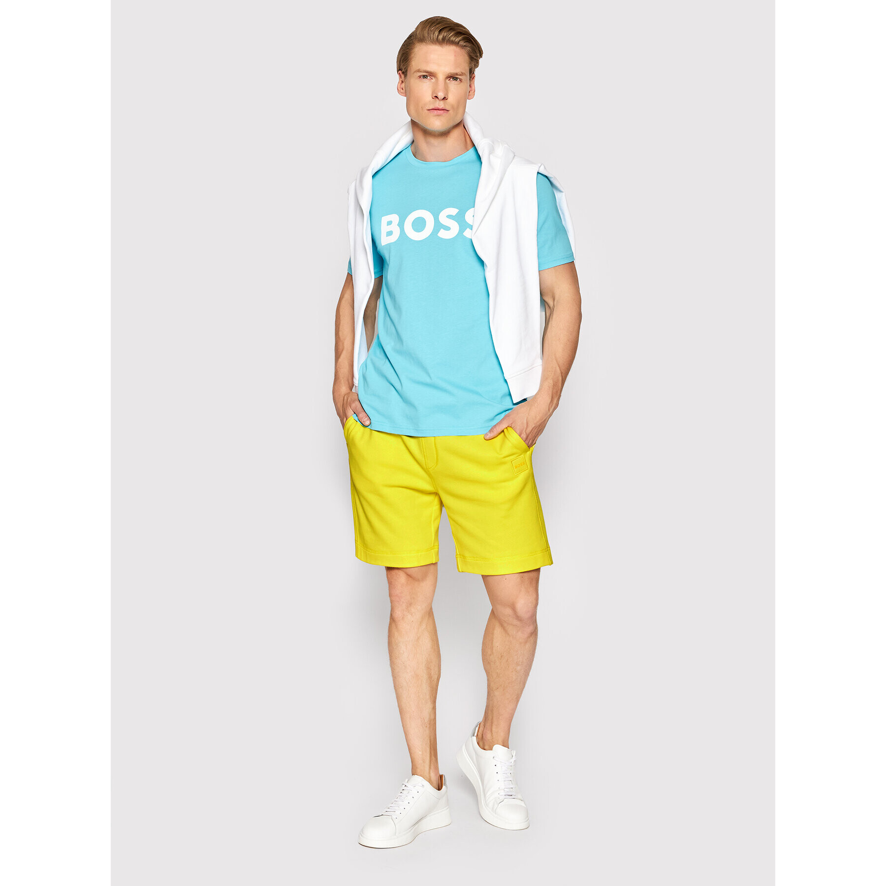 Boss Спортни шорти Sewalk 50468454 Жълт Regular Fit - Pepit.bg