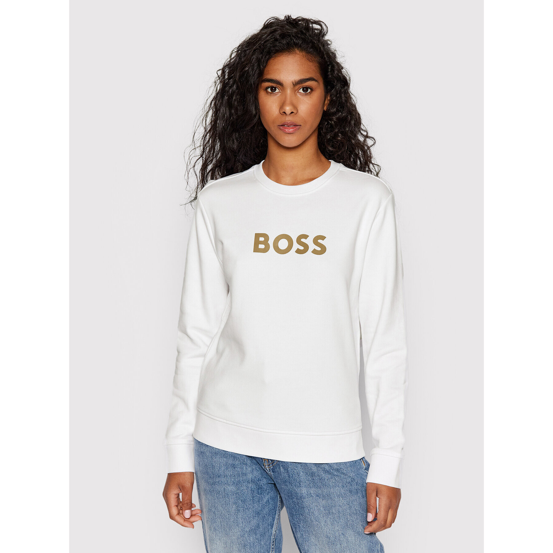 Boss Суитшърт 50468357 Бял Regular Fit - Pepit.bg