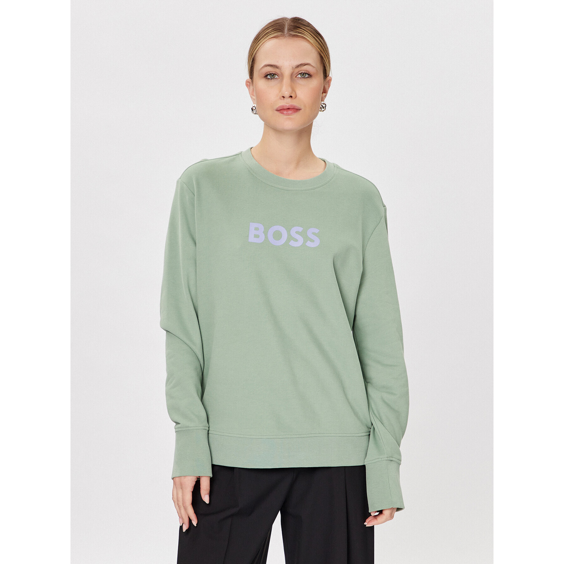 Boss Суитшърт C_Ella 50468357 Зелен Relaxed Fit - Pepit.bg