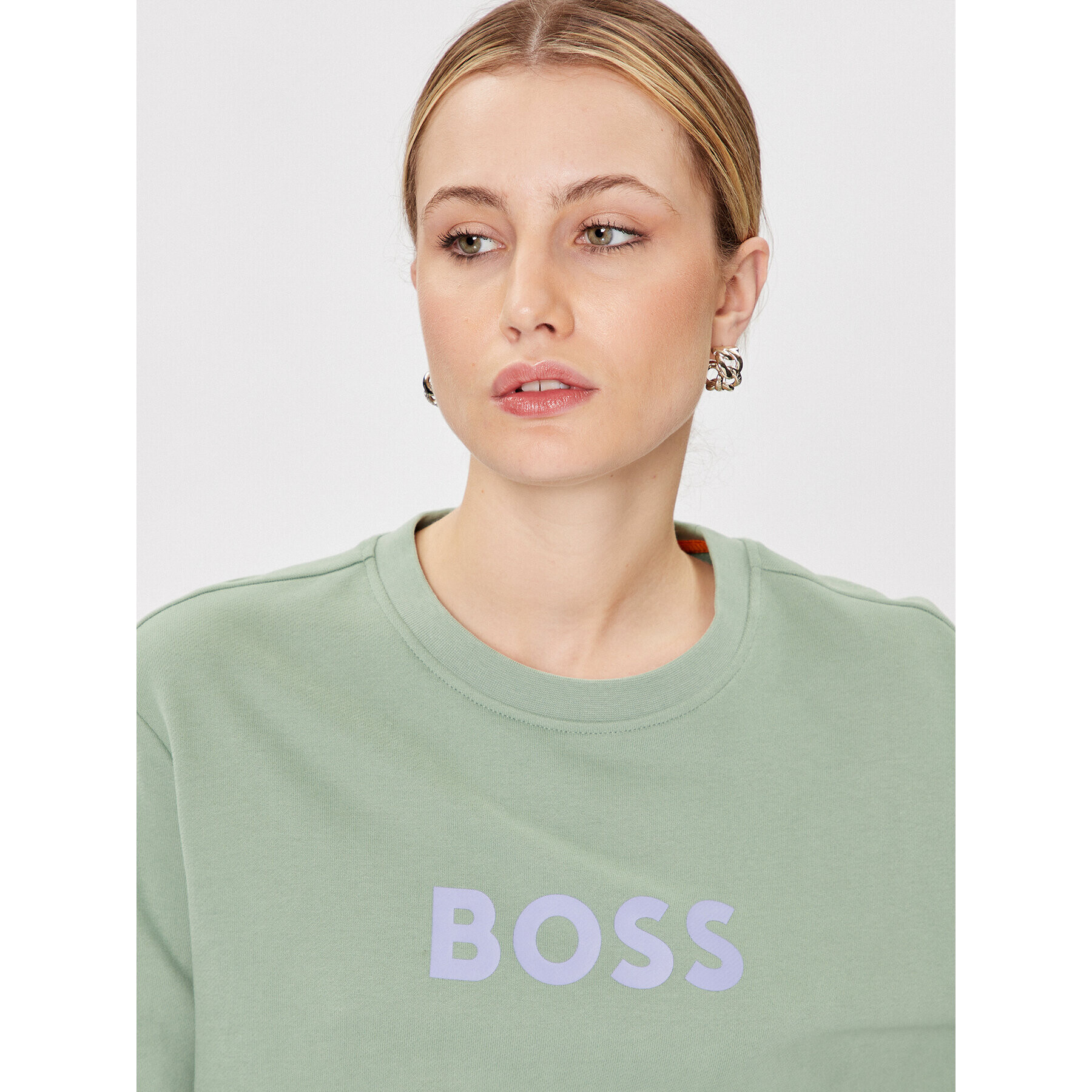 Boss Суитшърт C_Ella 50468357 Зелен Relaxed Fit - Pepit.bg
