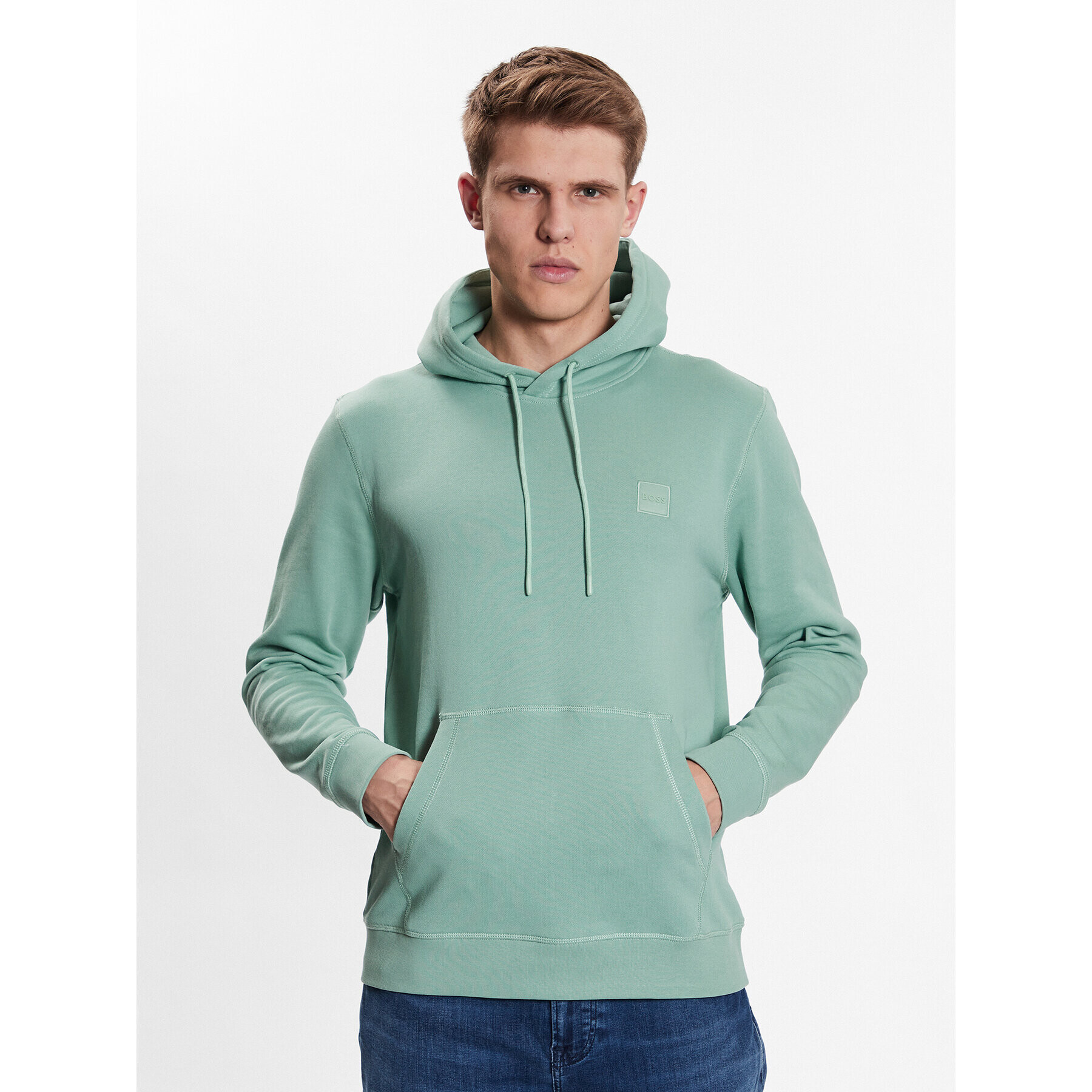 Boss Суитшърт 50468445 Зелен Regular Fit - Pepit.bg