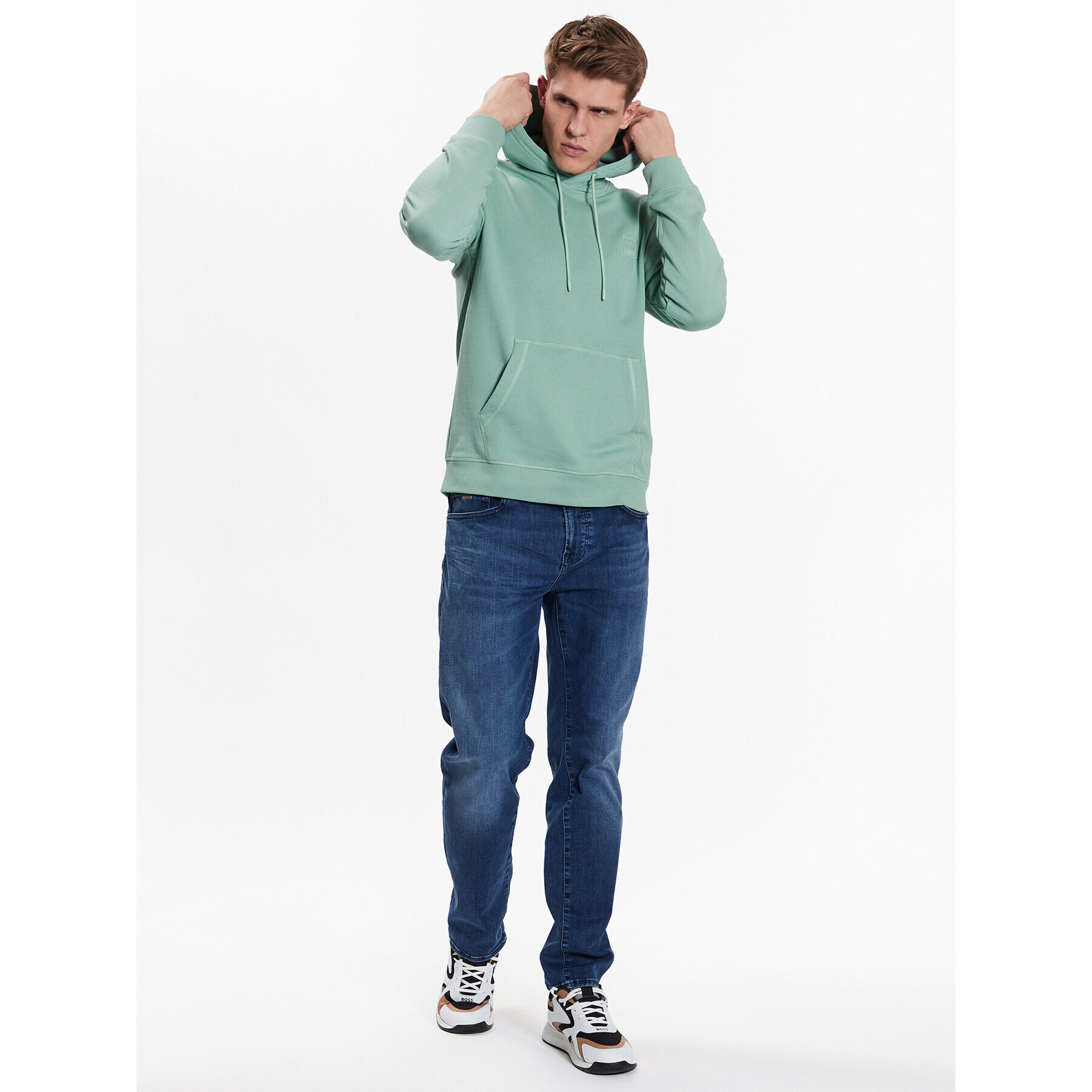 Boss Суитшърт 50468445 Зелен Regular Fit - Pepit.bg
