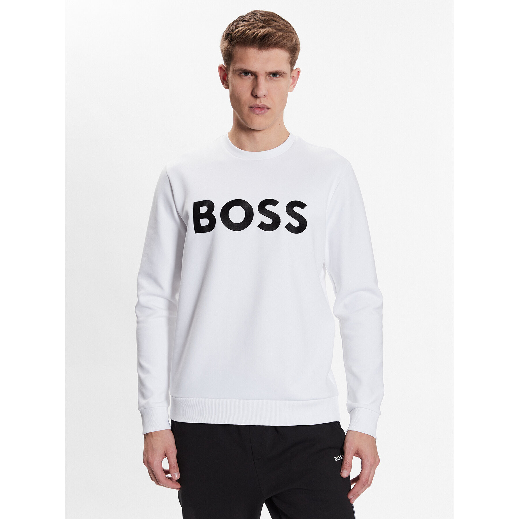Boss Суитшърт 50482898 Бял Relaxed Fit - Pepit.bg
