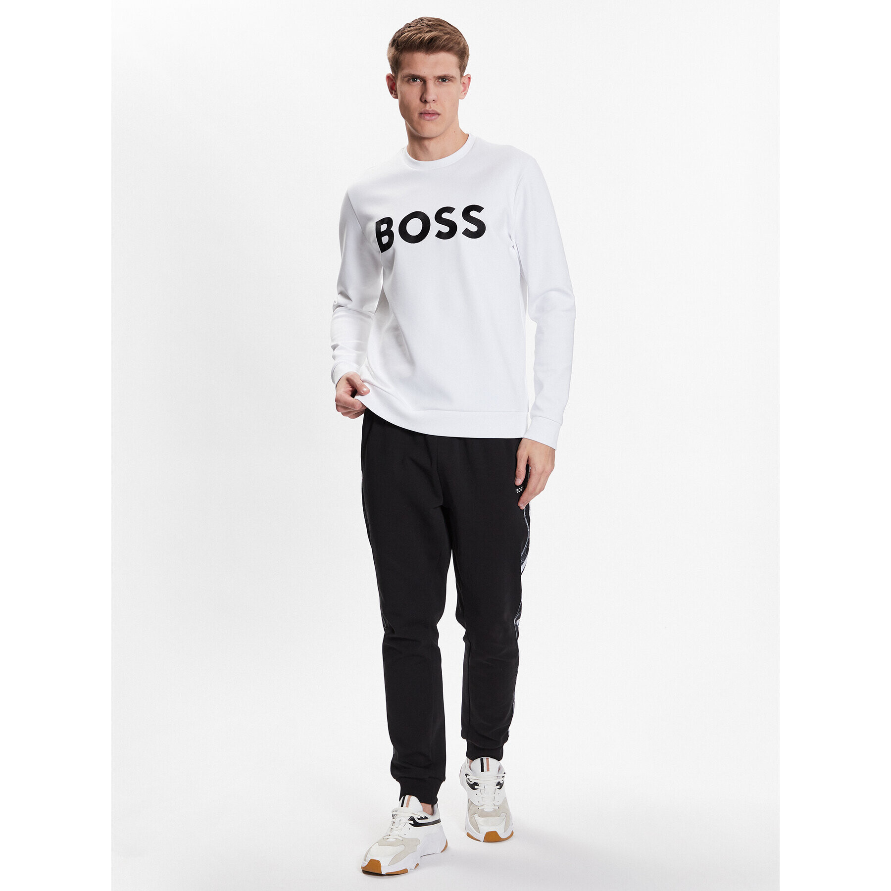 Boss Суитшърт 50482898 Бял Relaxed Fit - Pepit.bg