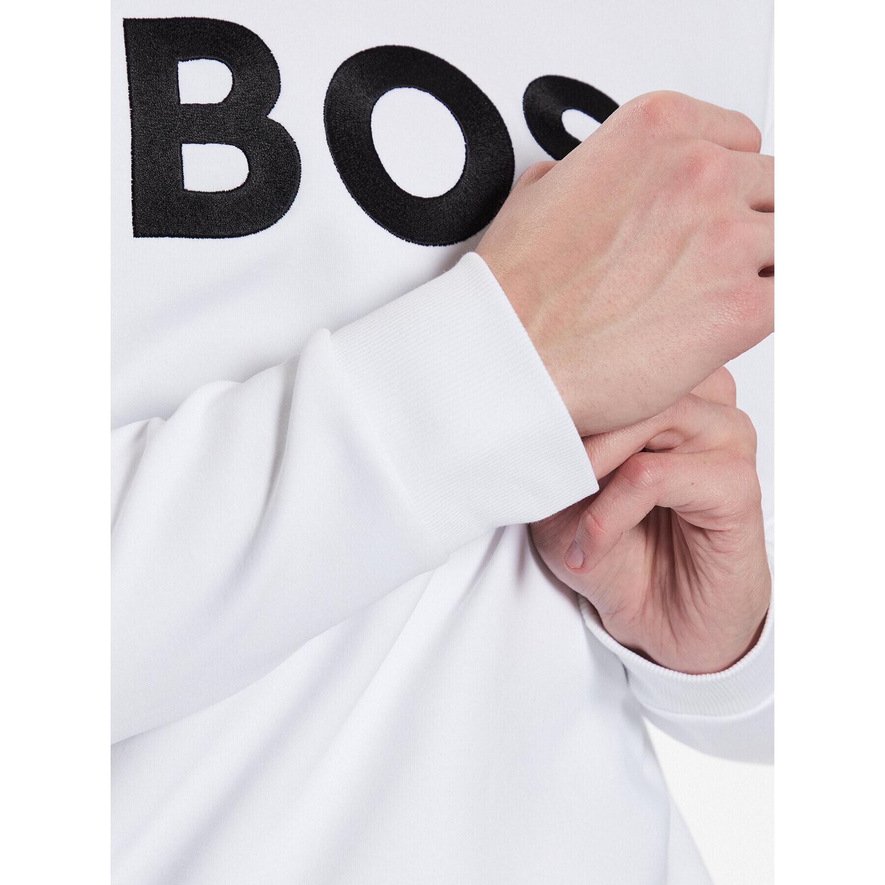 Boss Суитшърт 50482898 Бял Relaxed Fit - Pepit.bg
