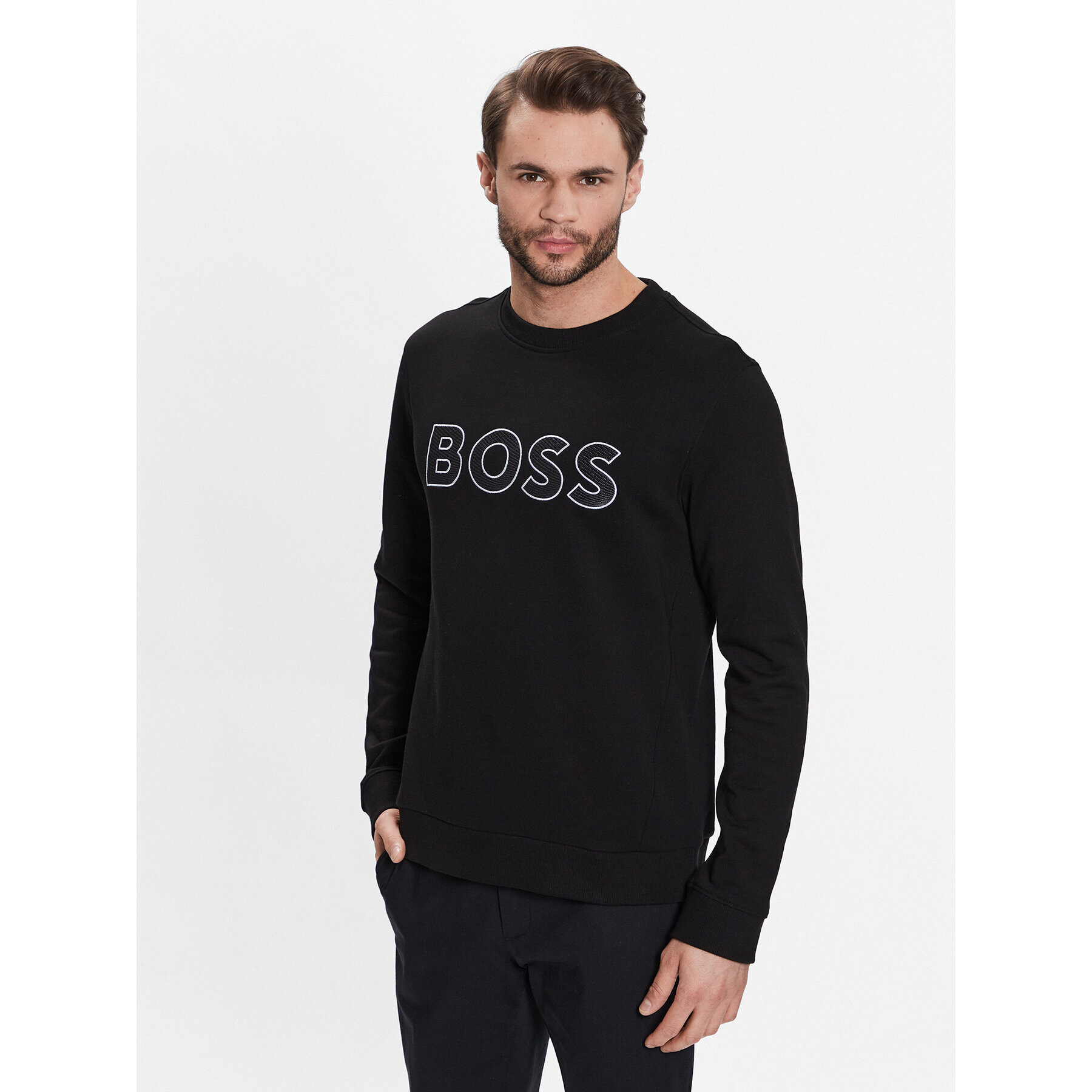 Boss Суитшърт 50483018 Черен Regular Fit - Pepit.bg