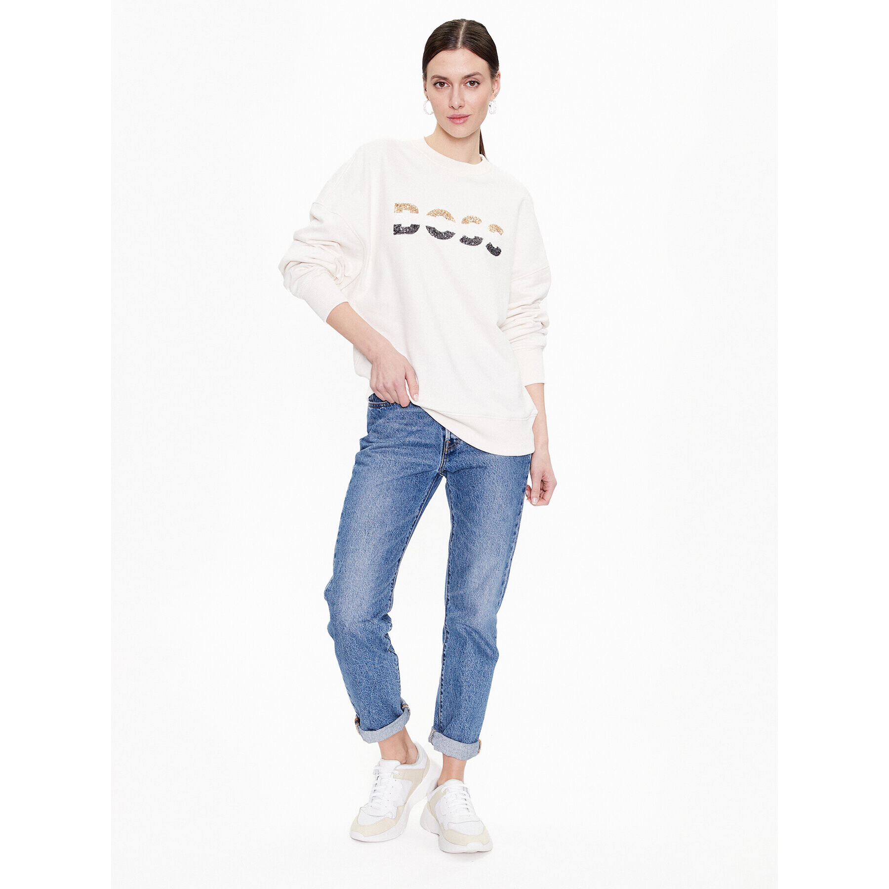 Boss Суитшърт 50485251 Бежов Oversize - Pepit.bg