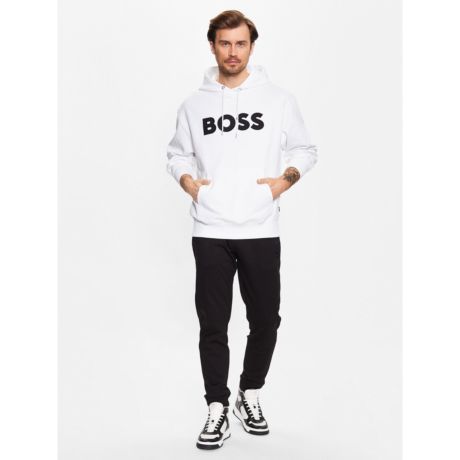 Boss Суитшърт 50486243 Бял Regular Fit - Pepit.bg