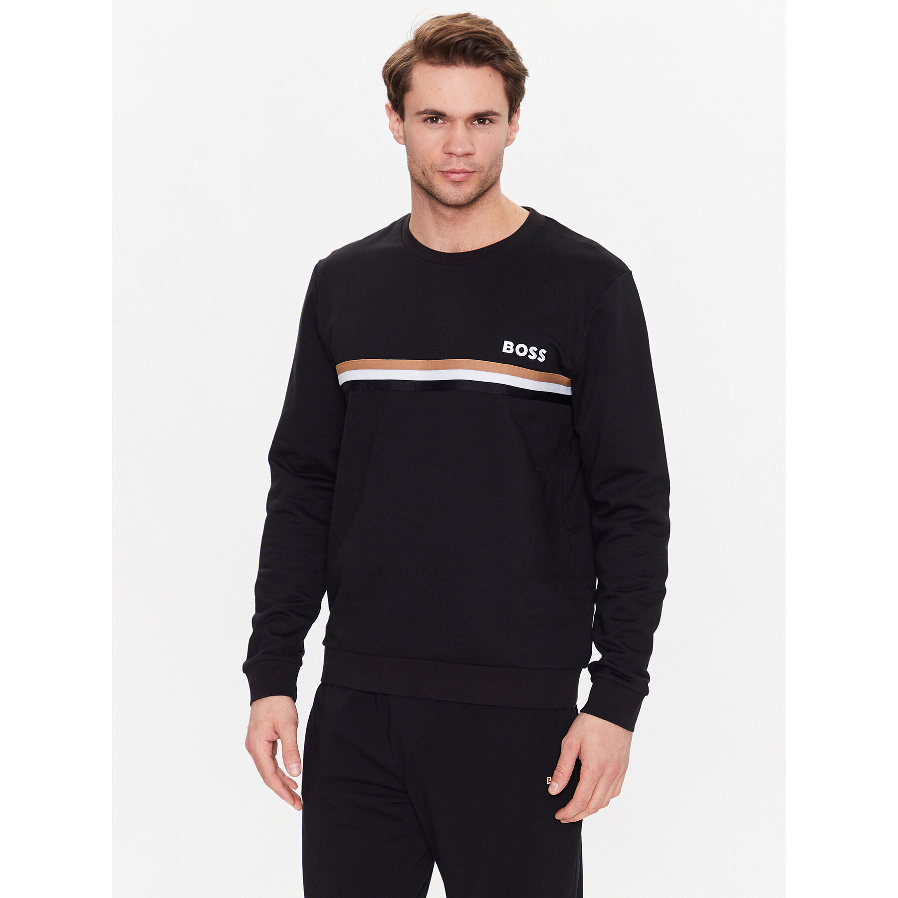 Boss Суитшърт Iconic 50488076 Черен Regular Fit - Pepit.bg