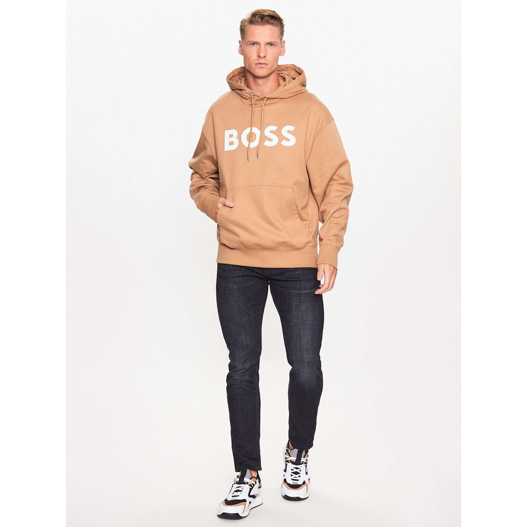 Boss Суитшърт 50496661 Бежов Oversize - Pepit.bg