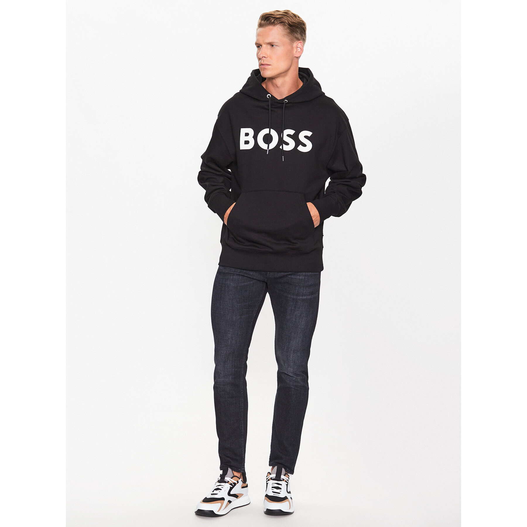 Boss Суитшърт 50496661 Черен Oversize - Pepit.bg